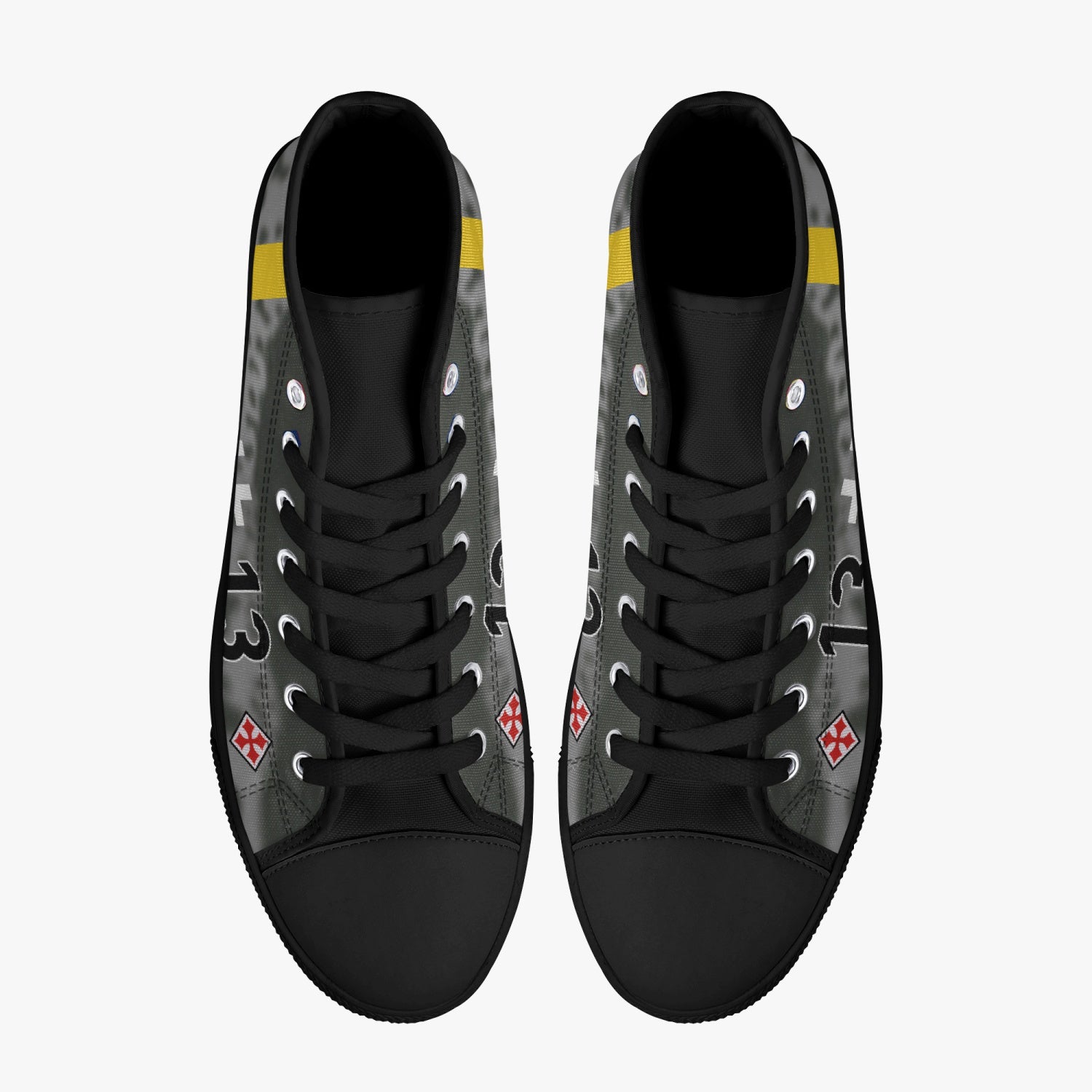 Bf-109 "Black 13" of Gunther Rall High Top Canvas Shoes - I Love a Hangar