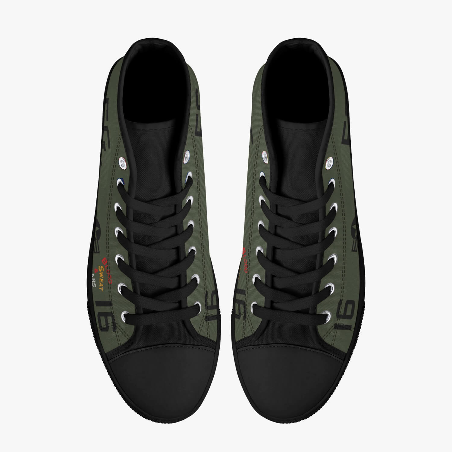 CH-46 "Blood, Sweat & Tears" High Top Canvas Shoes - I Love a Hangar