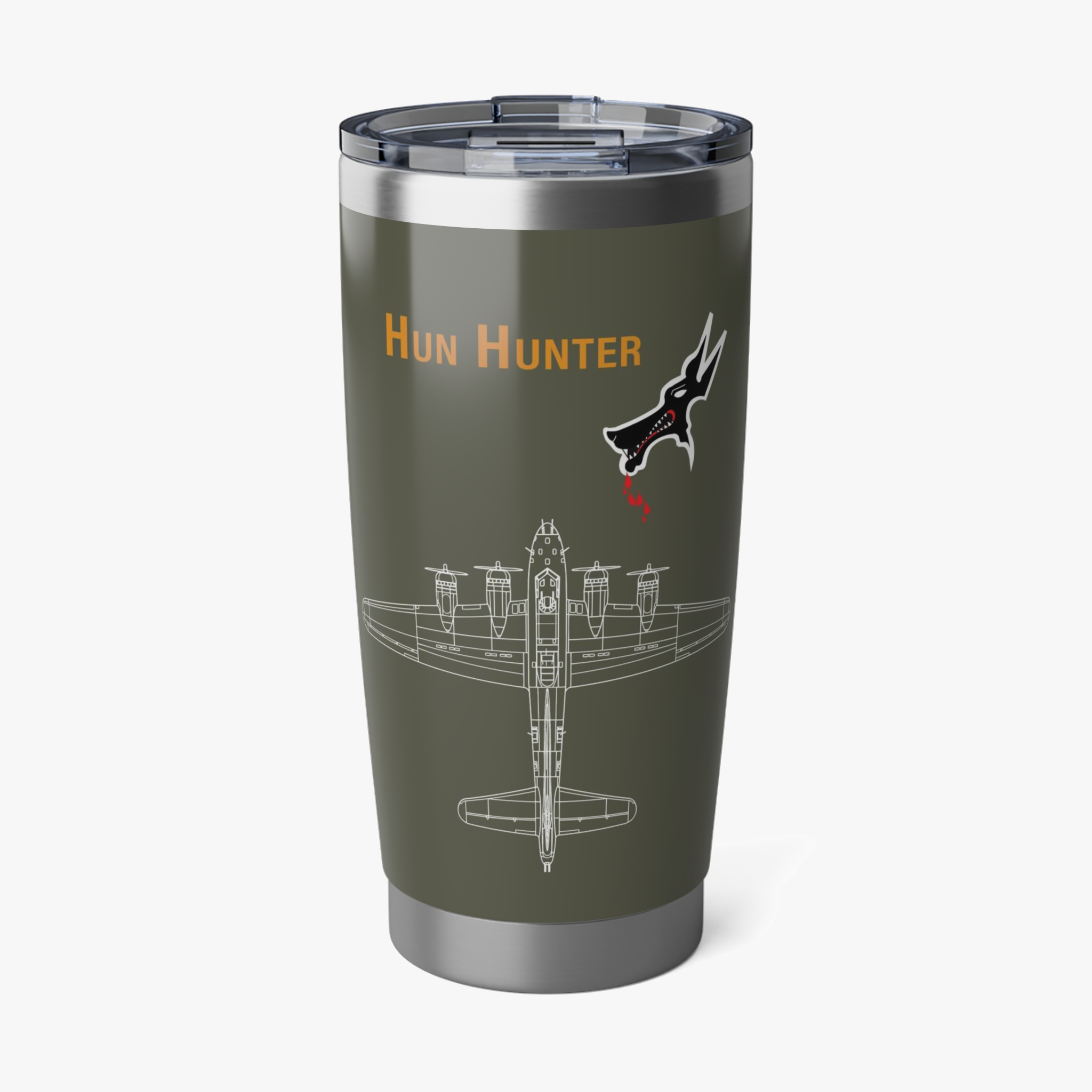 B-17 "Hun Hunter" Inspired 20oz (590ml) Stainless Steel Tumbler - I Love a Hangar