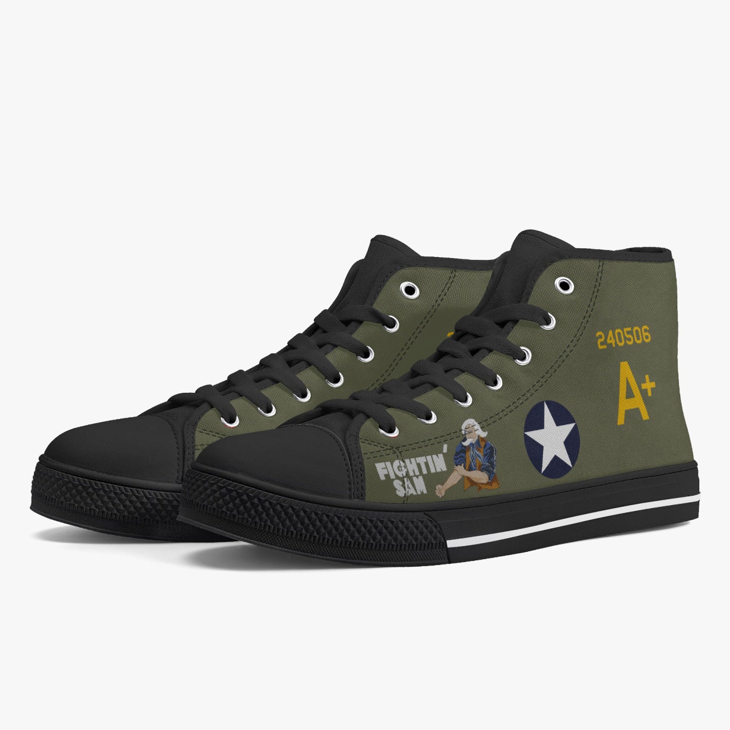 B-24 "Fightin' Sam" High Top Canvas Shoes - I Love a Hangar