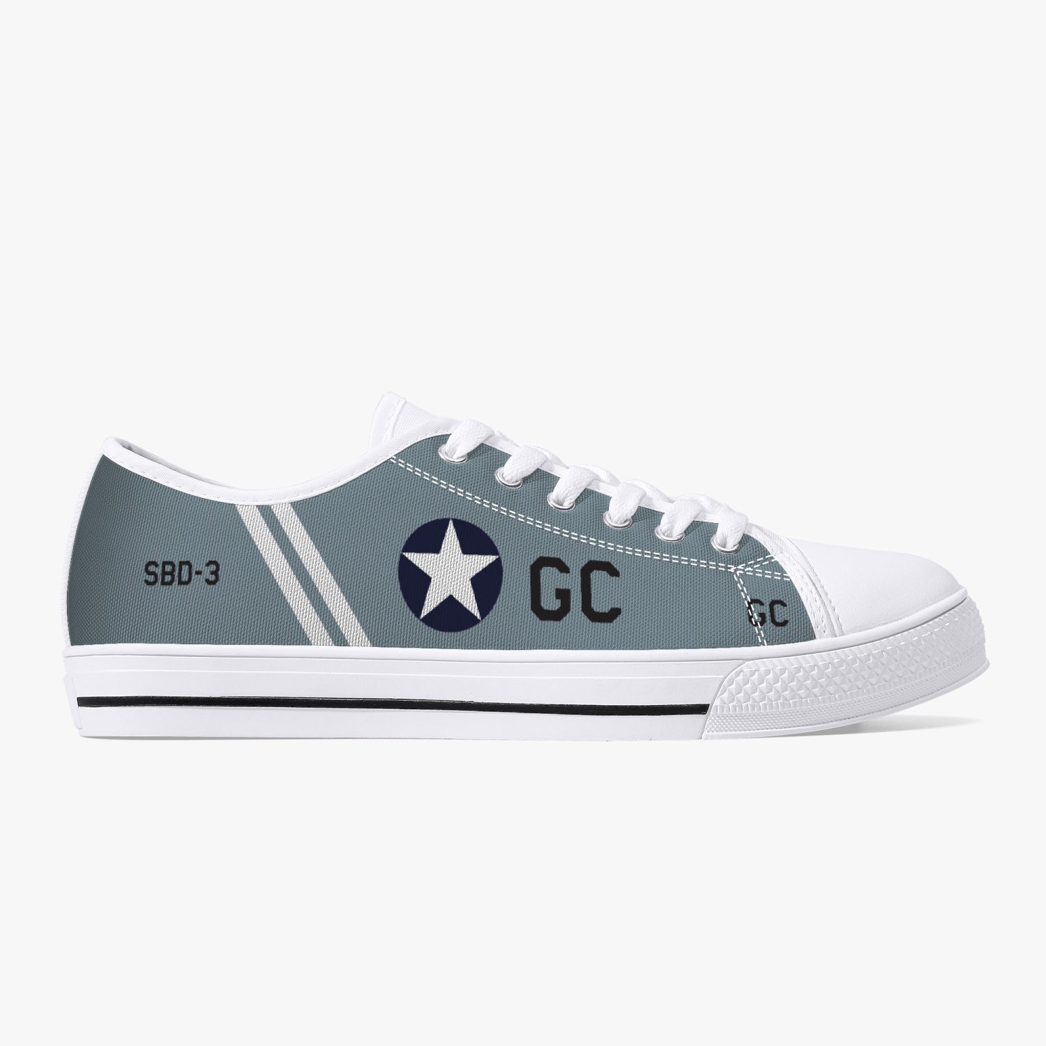 SBD Dauntless "Black GC" Low Top Canvas Shoes - I Love a Hangar