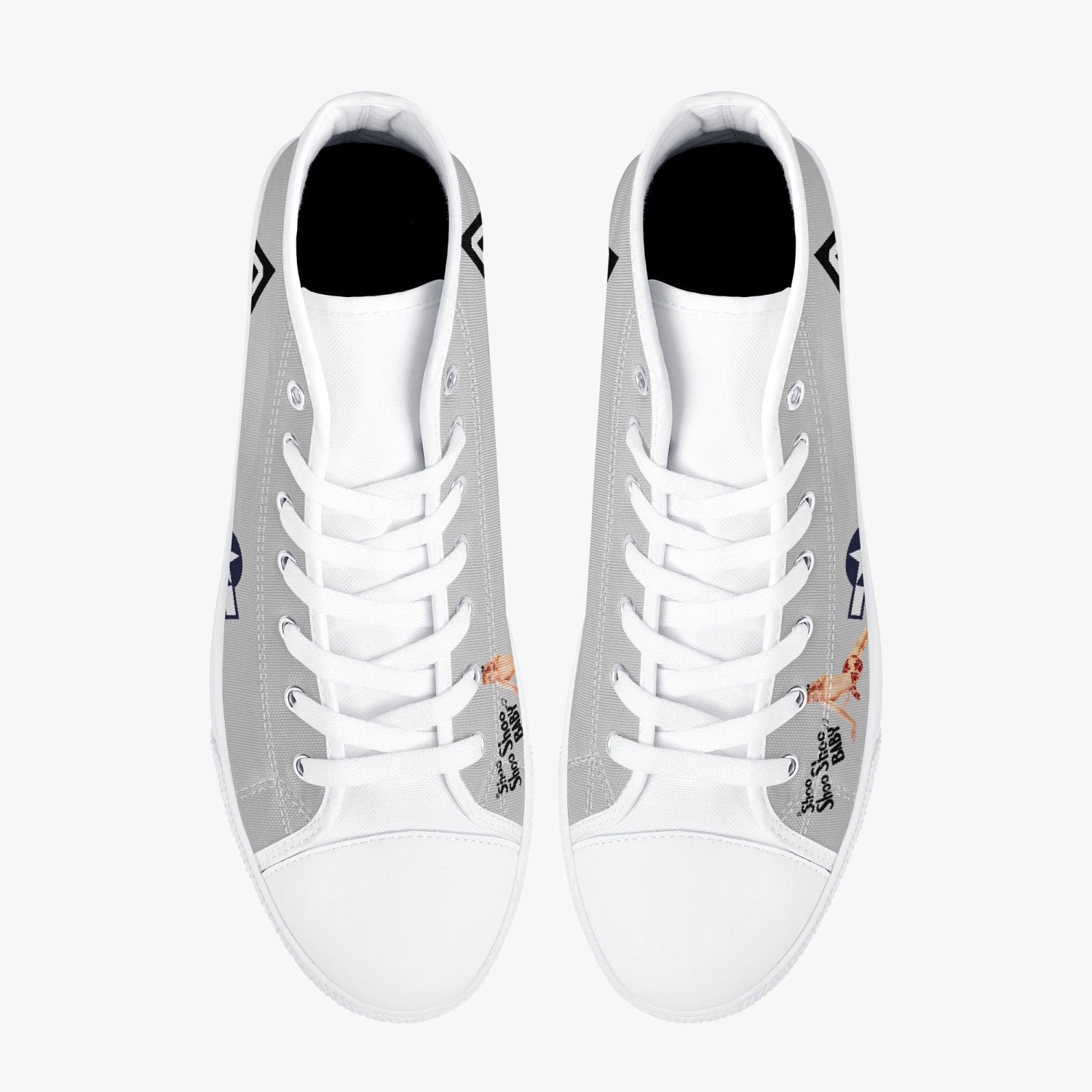 B-17 "Shoo Shoo Shoo Baby" High Top Canvas Shoes - I Love a Hangar