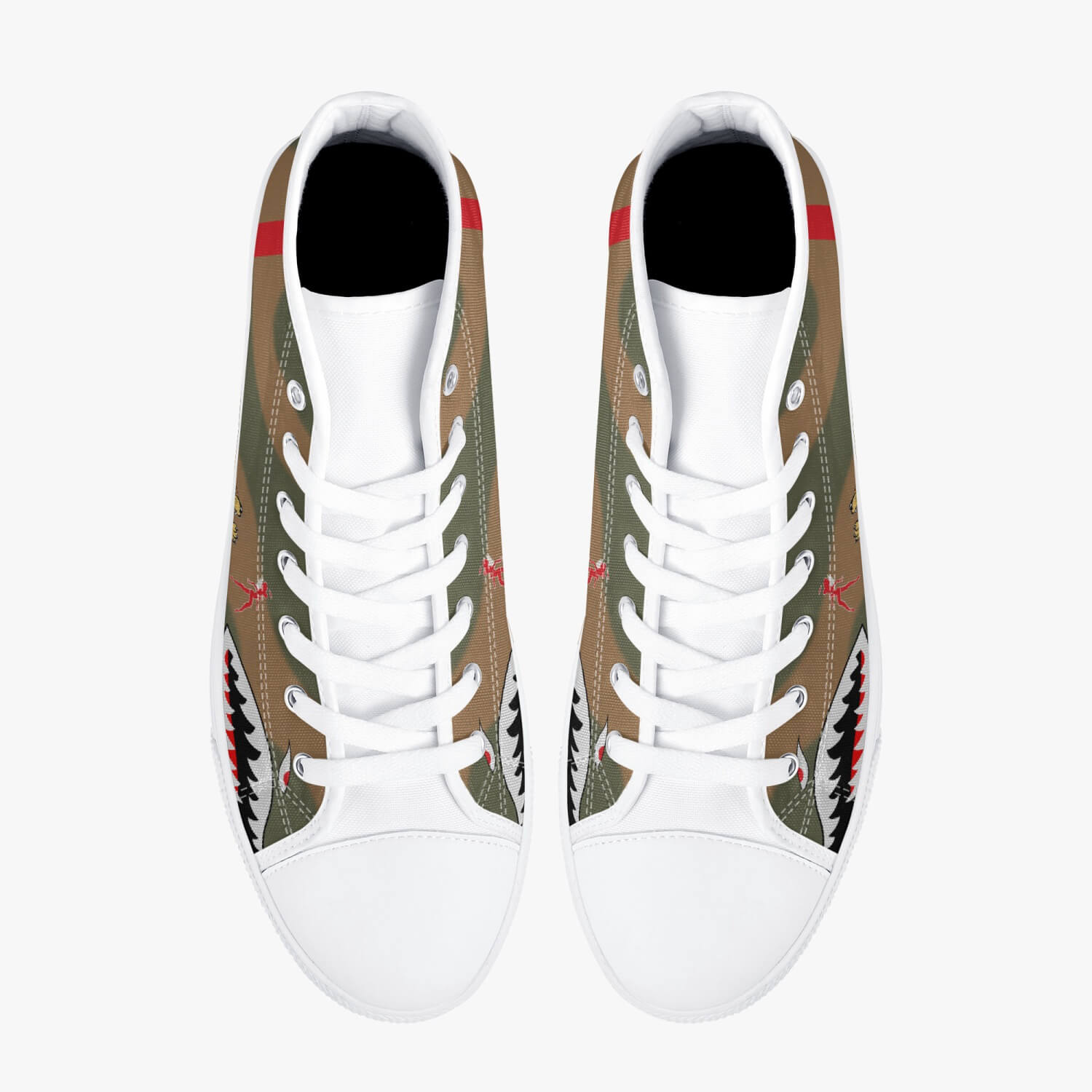 P-40 "White 68" of Charles Older High Top Canvas Shoes - I Love a Hangar