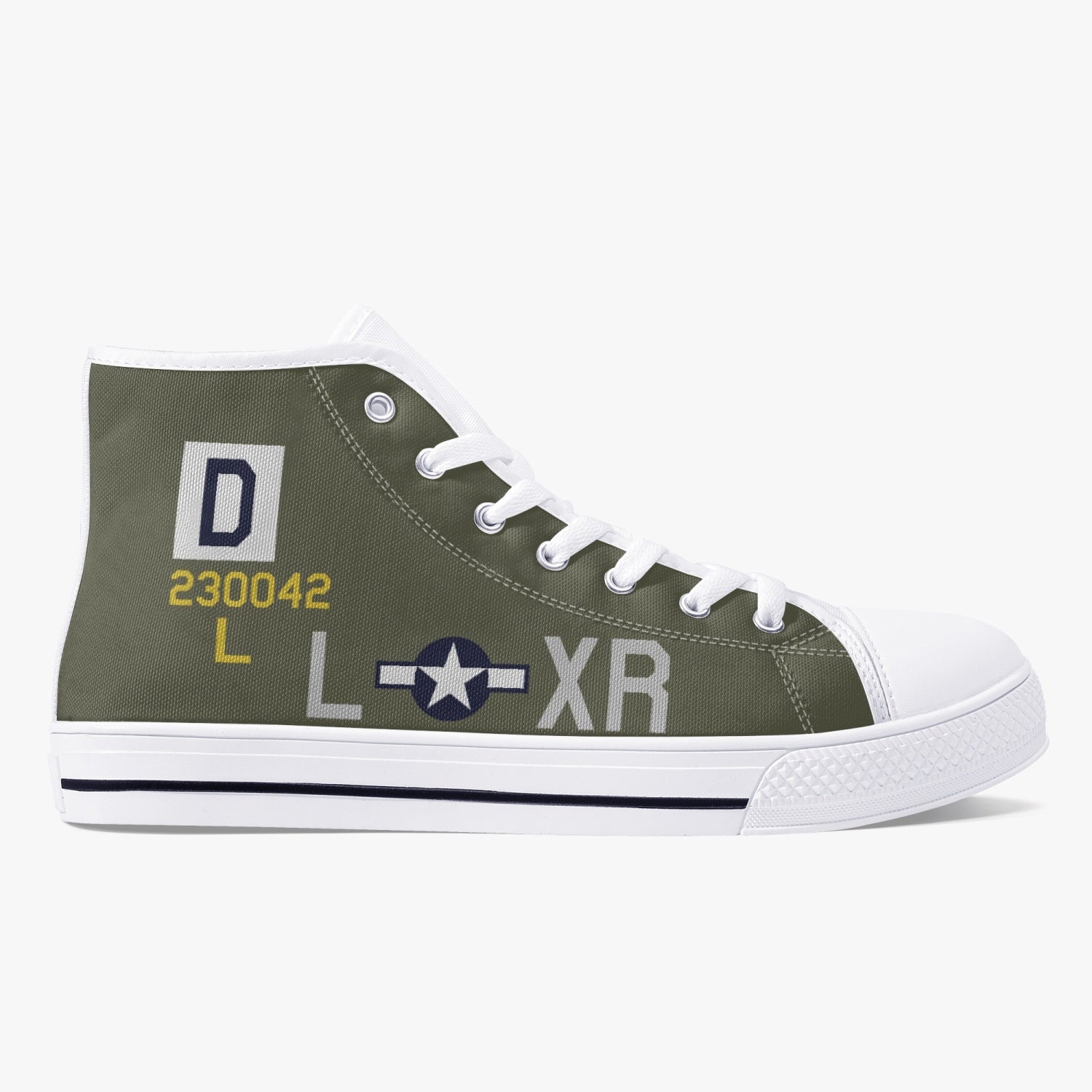 B-17 "XR-L" (230042) Women's High Top Canvas Shoes - I Love a Hangar