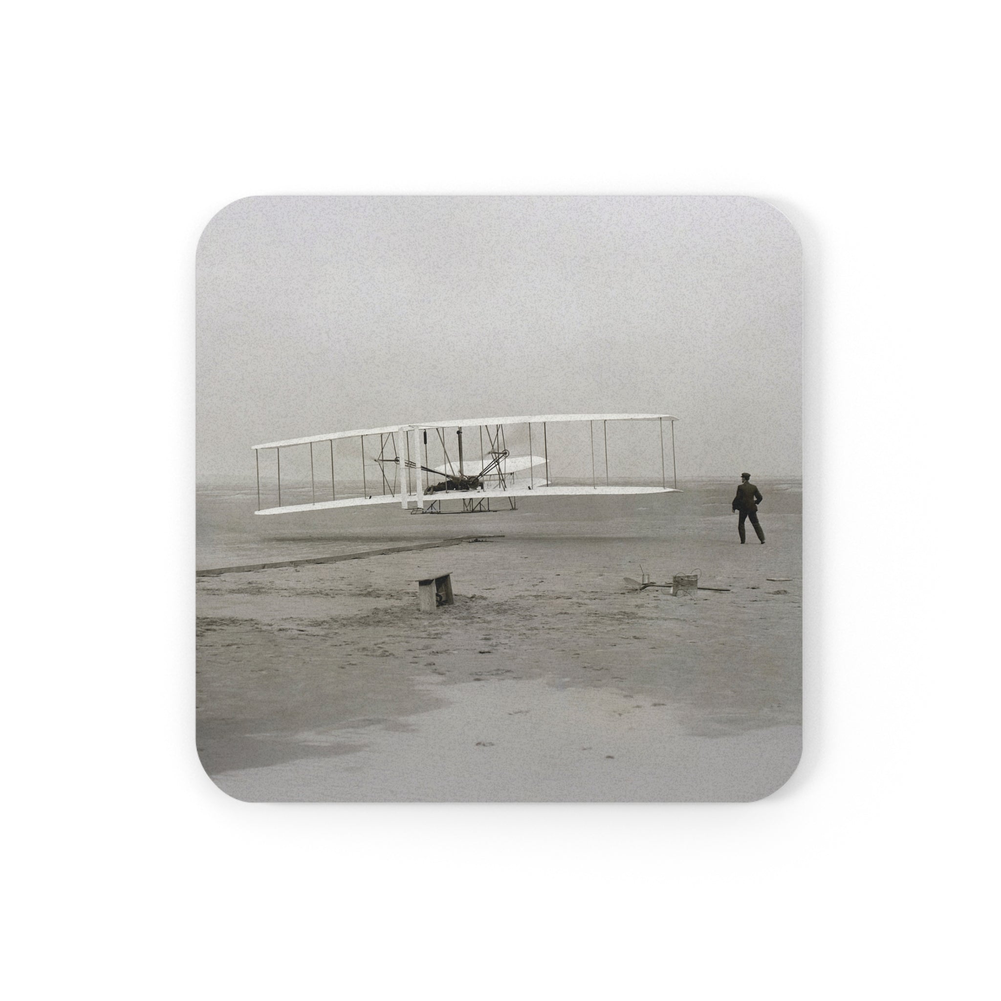 Wright Flyer Cork Back Coaster - I Love a Hangar