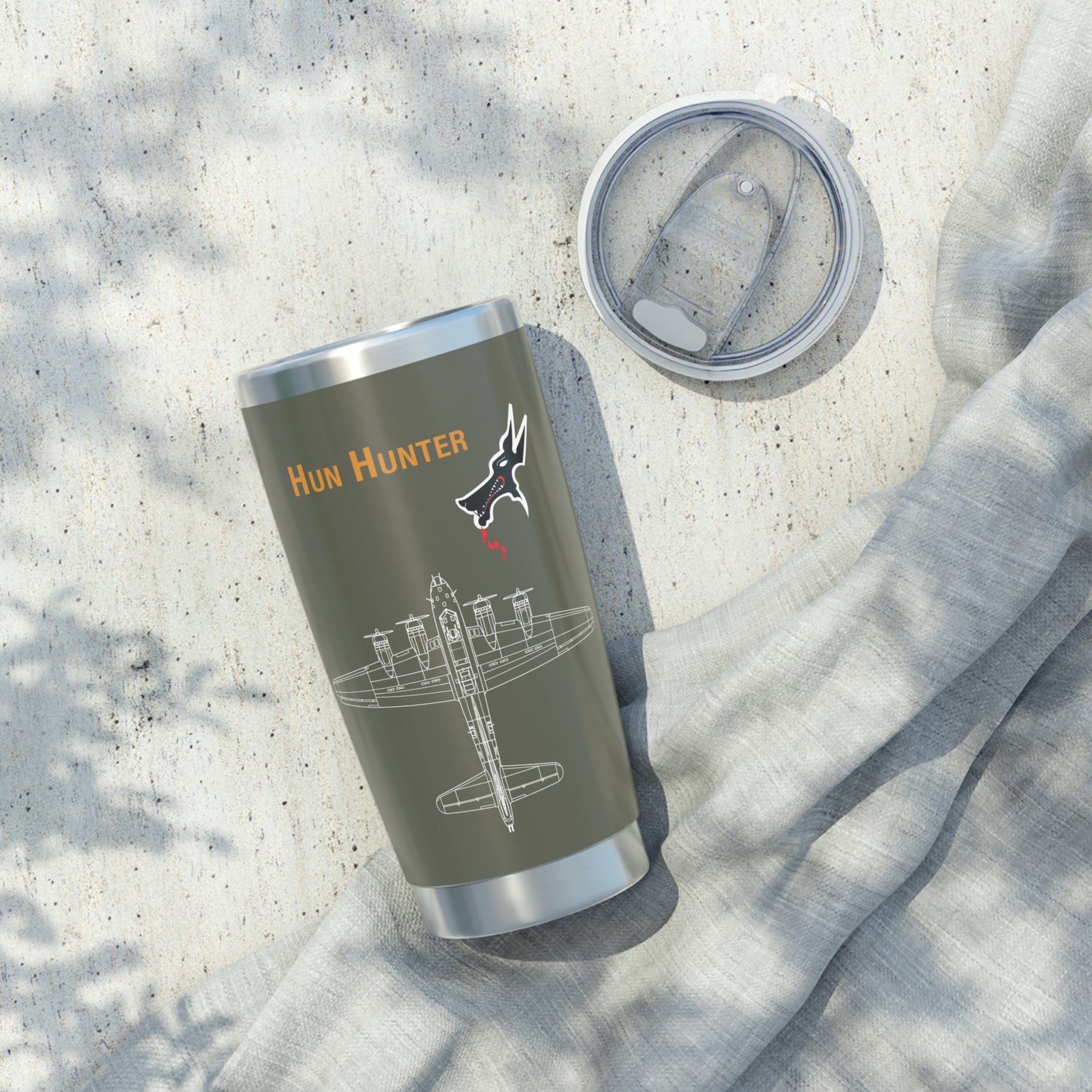 B-17 "Hun Hunter" Inspired 20oz (590ml) Stainless Steel Tumbler - I Love a Hangar