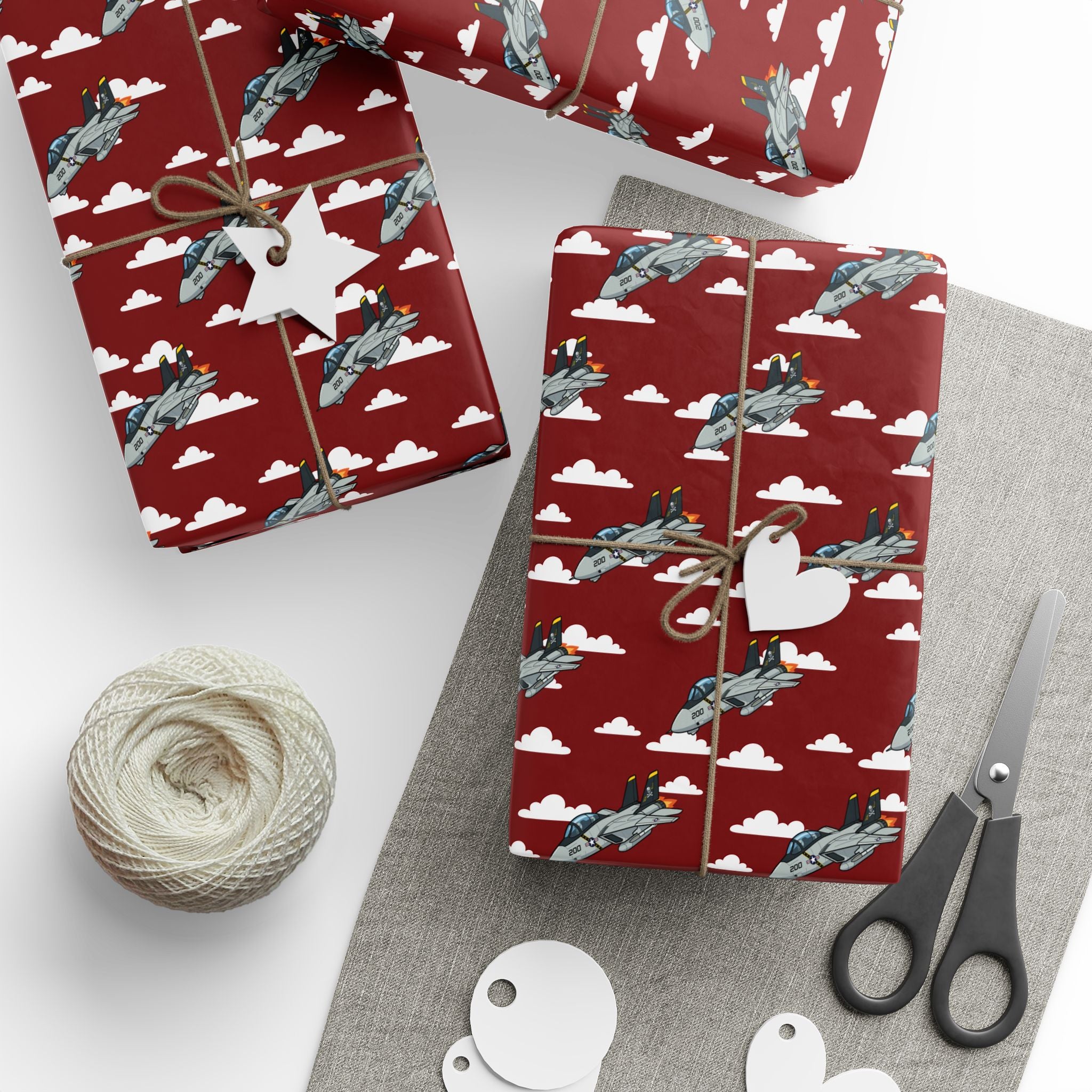 F-14 Tomcat Wrapping Paper - Maroon - I Love a Hangar
