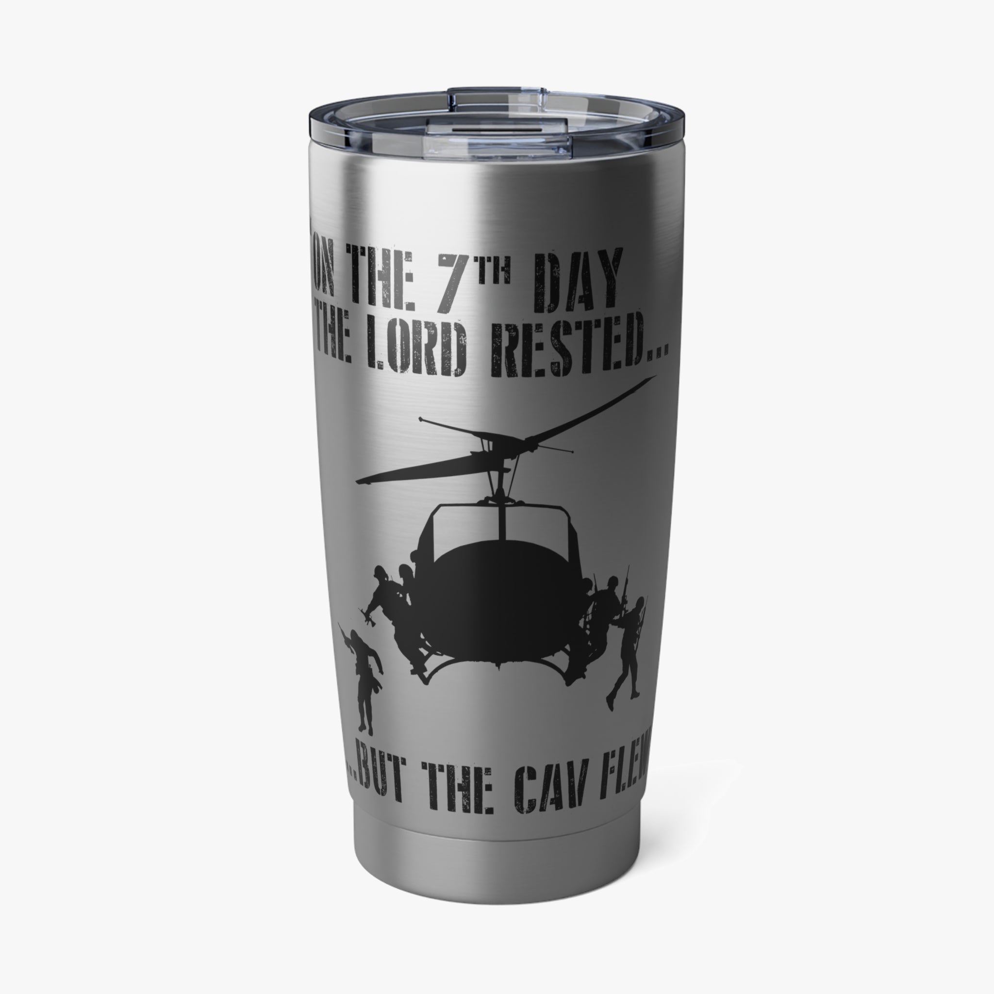 "On the 7th Day the Lord rested, but the Cav Flew" Inspired 20oz (590ml) Stainless Steel Tumbler - I Love a Hangar