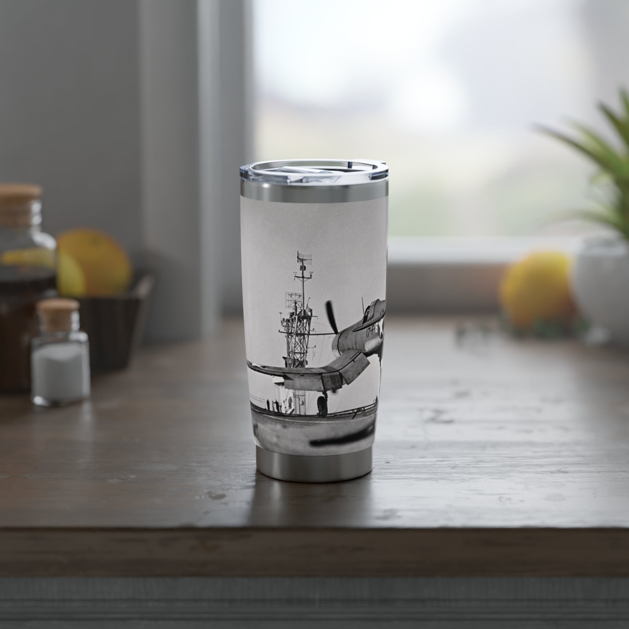 F4U Carrier Landing 20oz (590ml) Stainless Steel Tumbler - I Love a Hangar