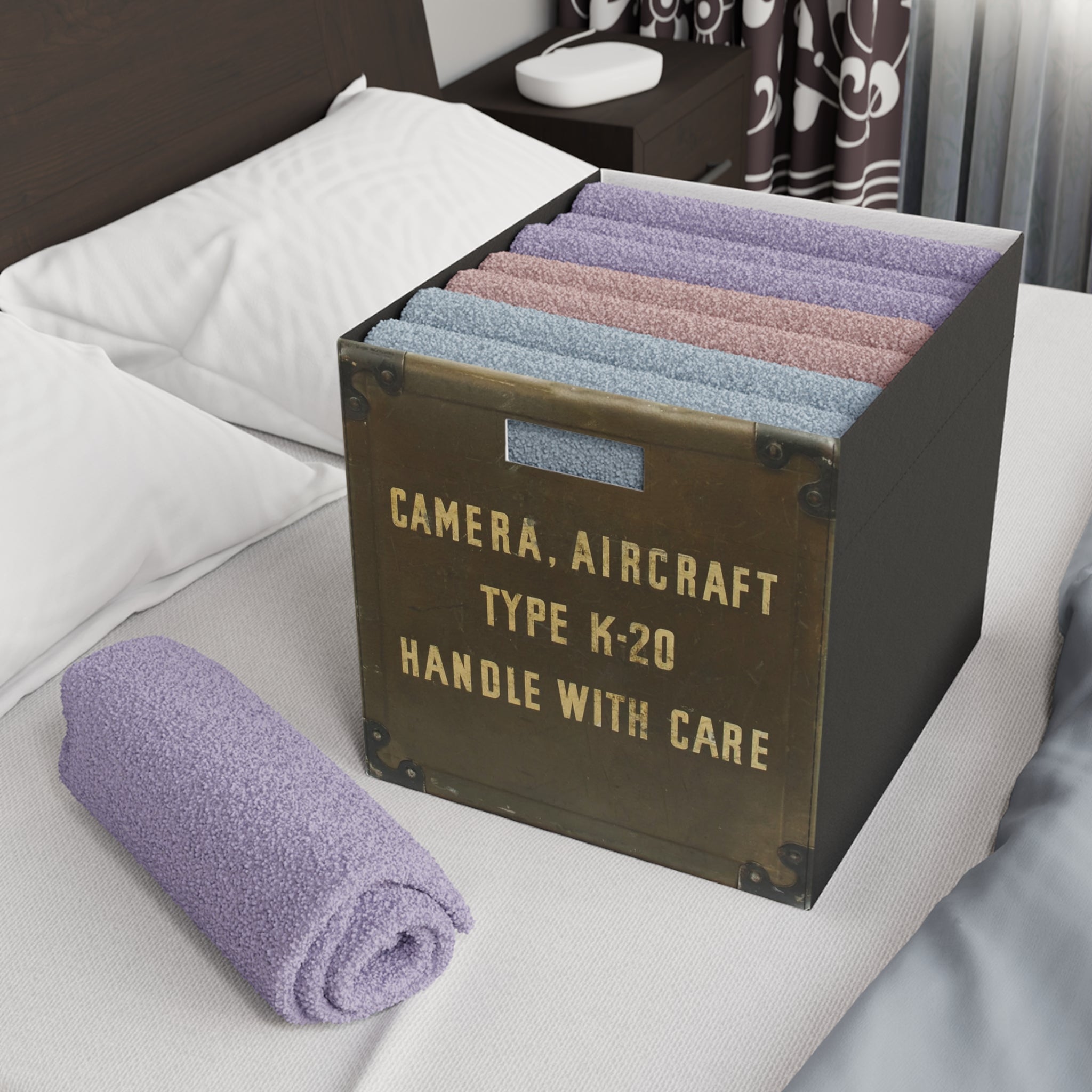 Vintage Style USAAF Aircraft Camera Felt Storage Box - I Love a Hangar