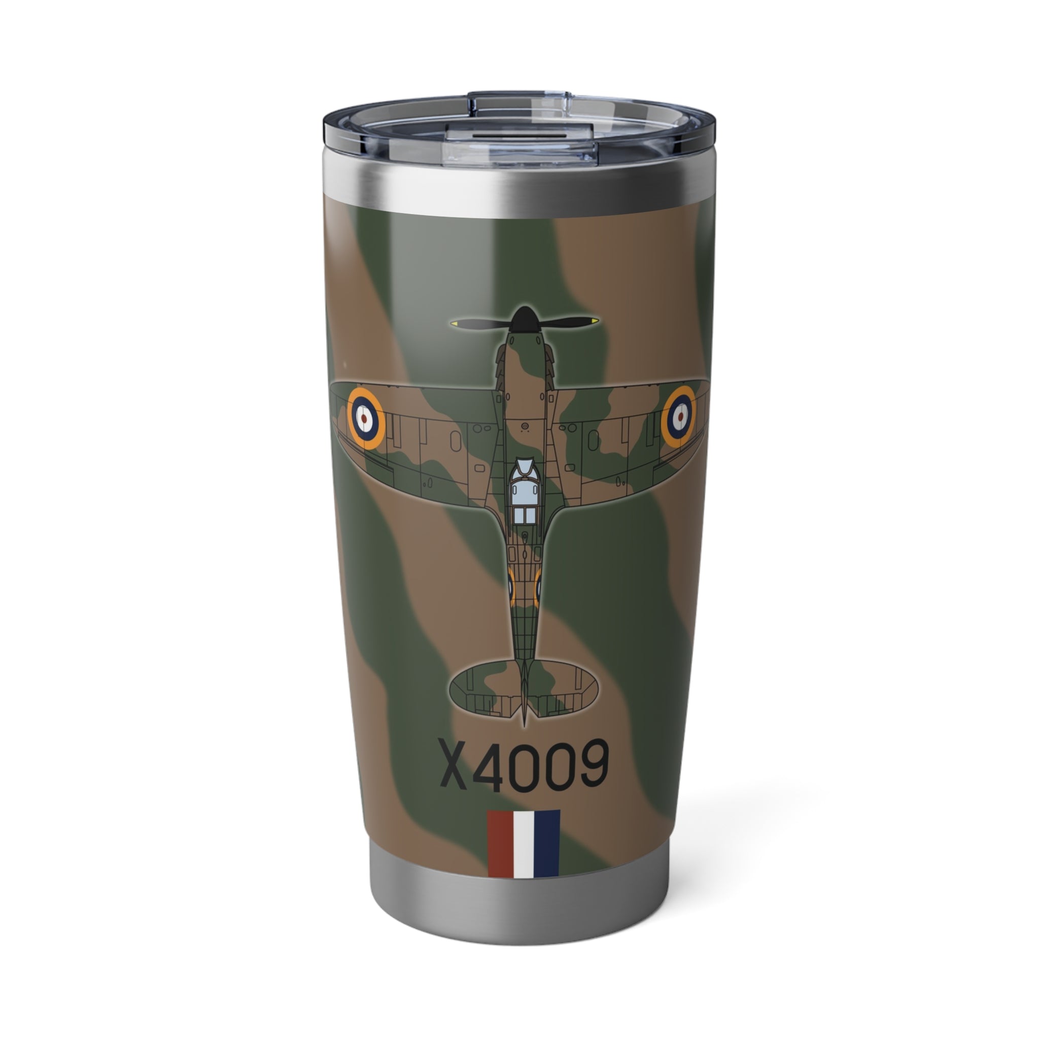 Spitfire "AZ-Q" of Pat Hughes  20oz (590ml) Stainless Steel Tumbler - I Love a Hangar