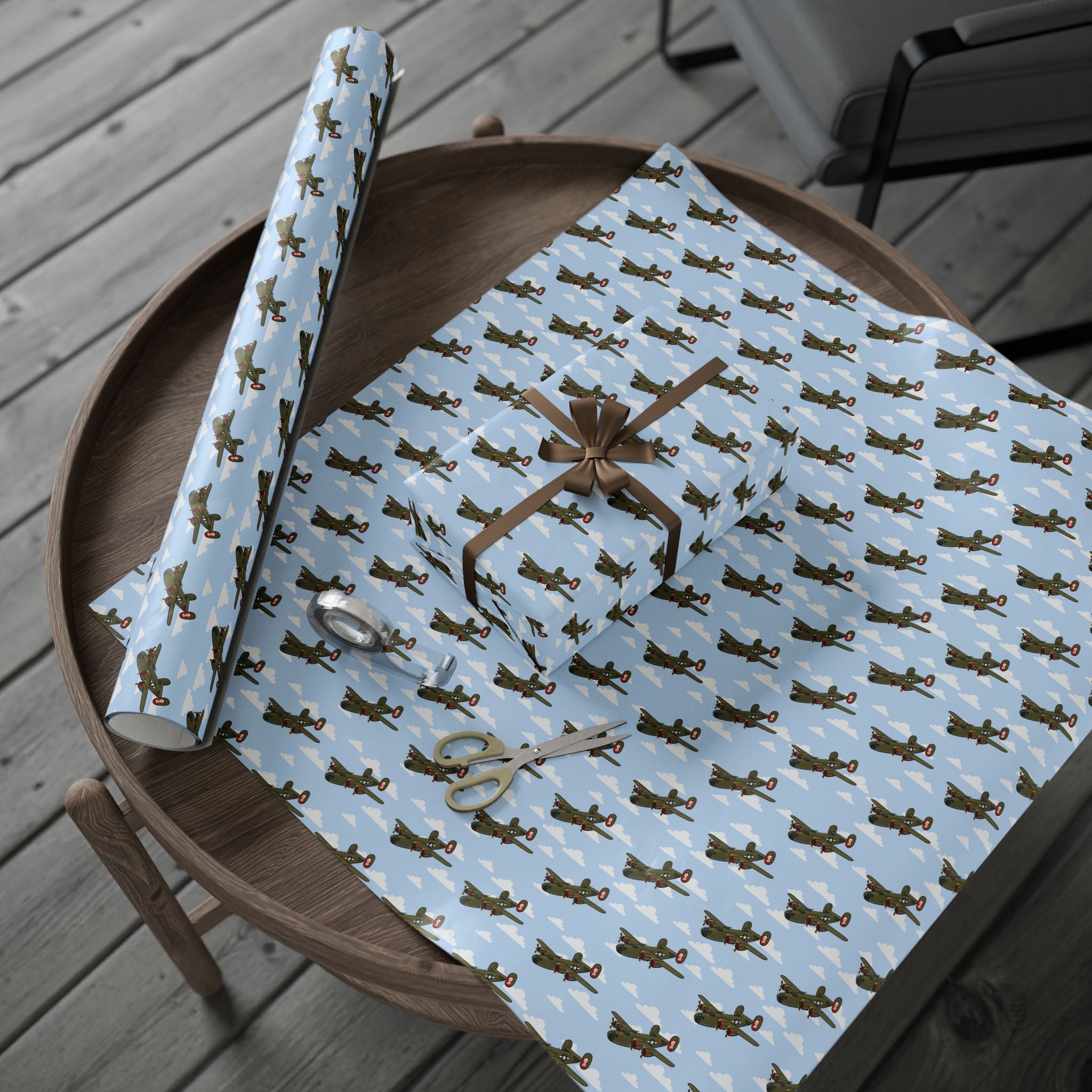 B-24 Liberator Wrapping Paper - Sky Blue