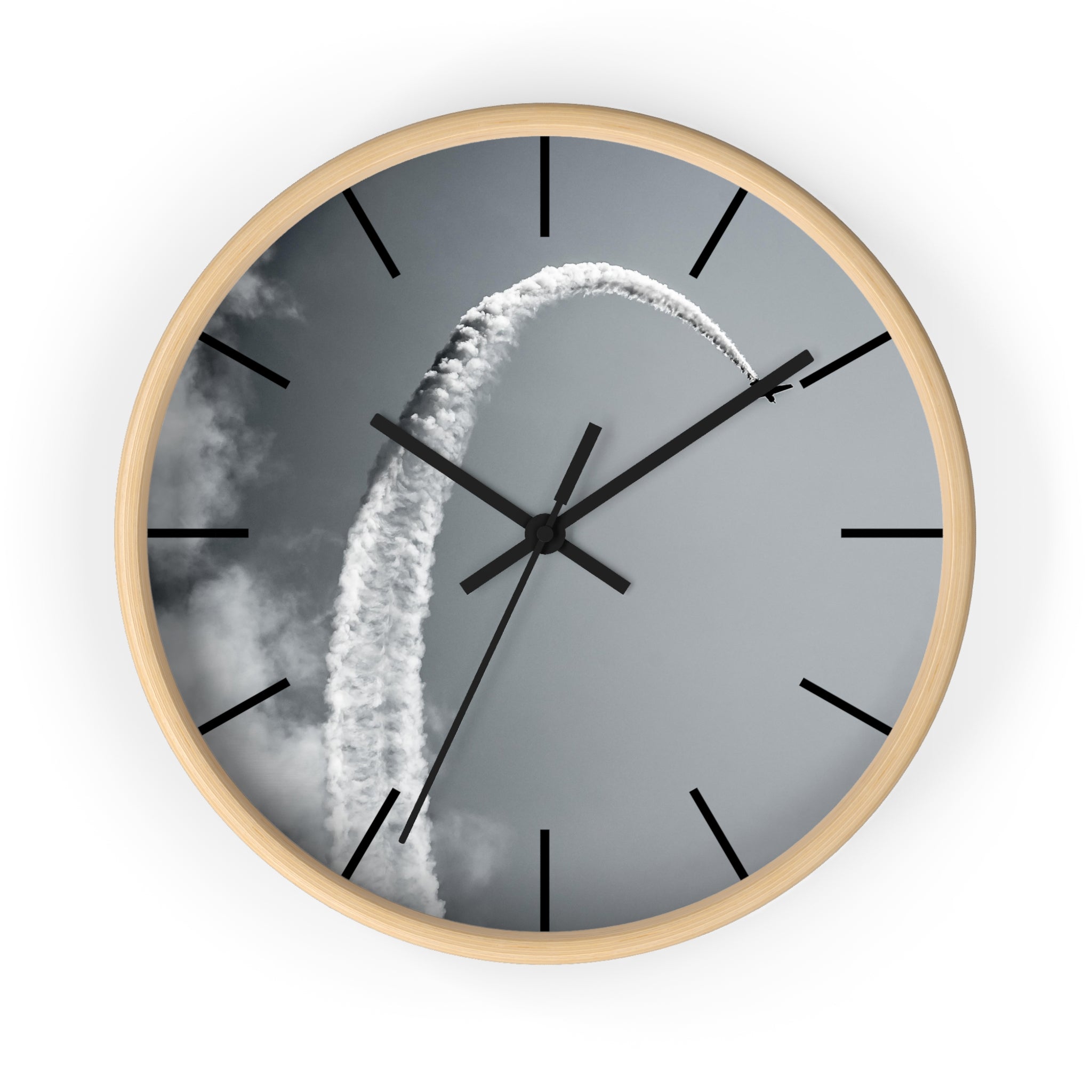 Black & White Wall Aerobatic Clock - I Love a Hangar