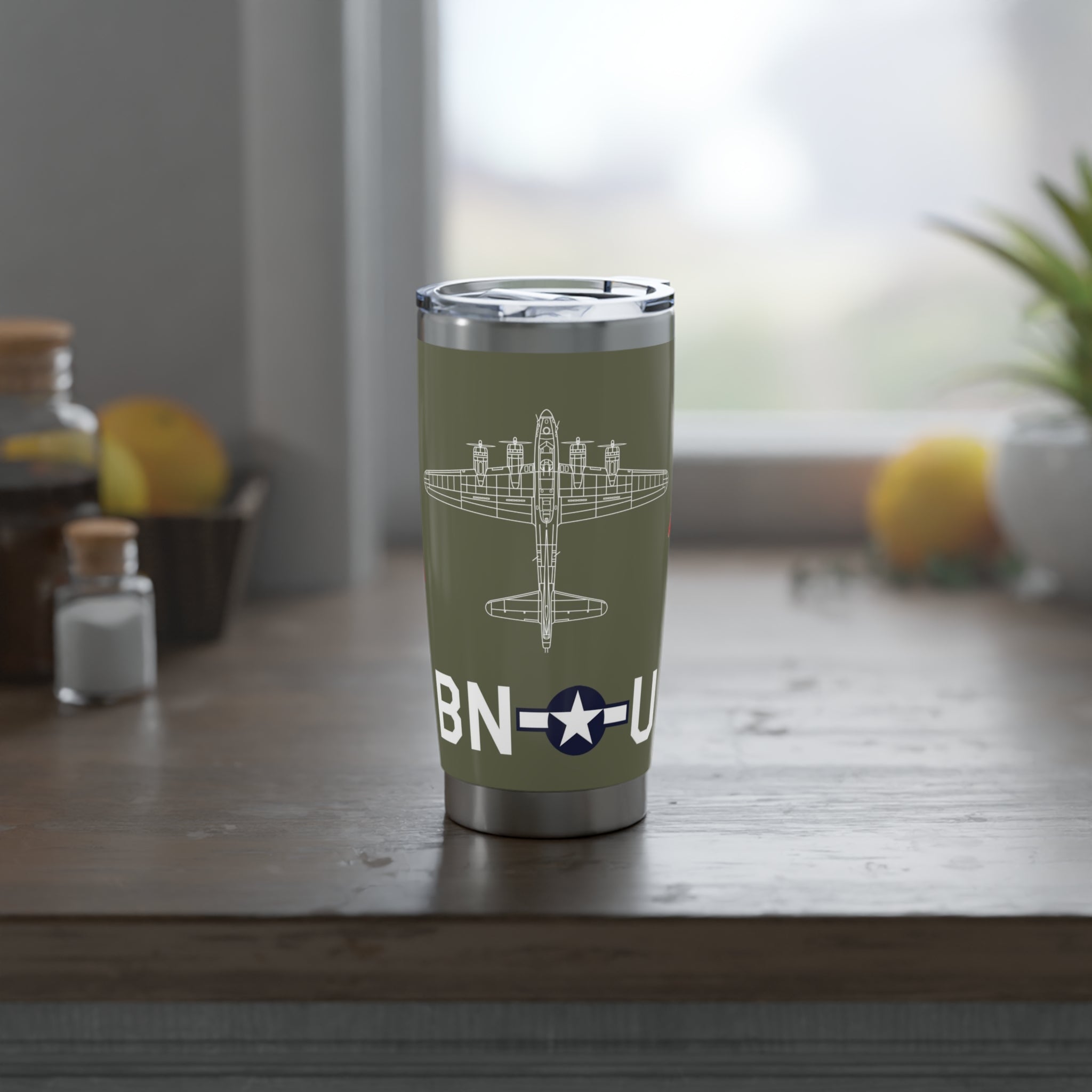 B-17 "Thunder Bird" Inspired 20oz (590ml) Stainless Steel Tumbler - I Love a Hangar