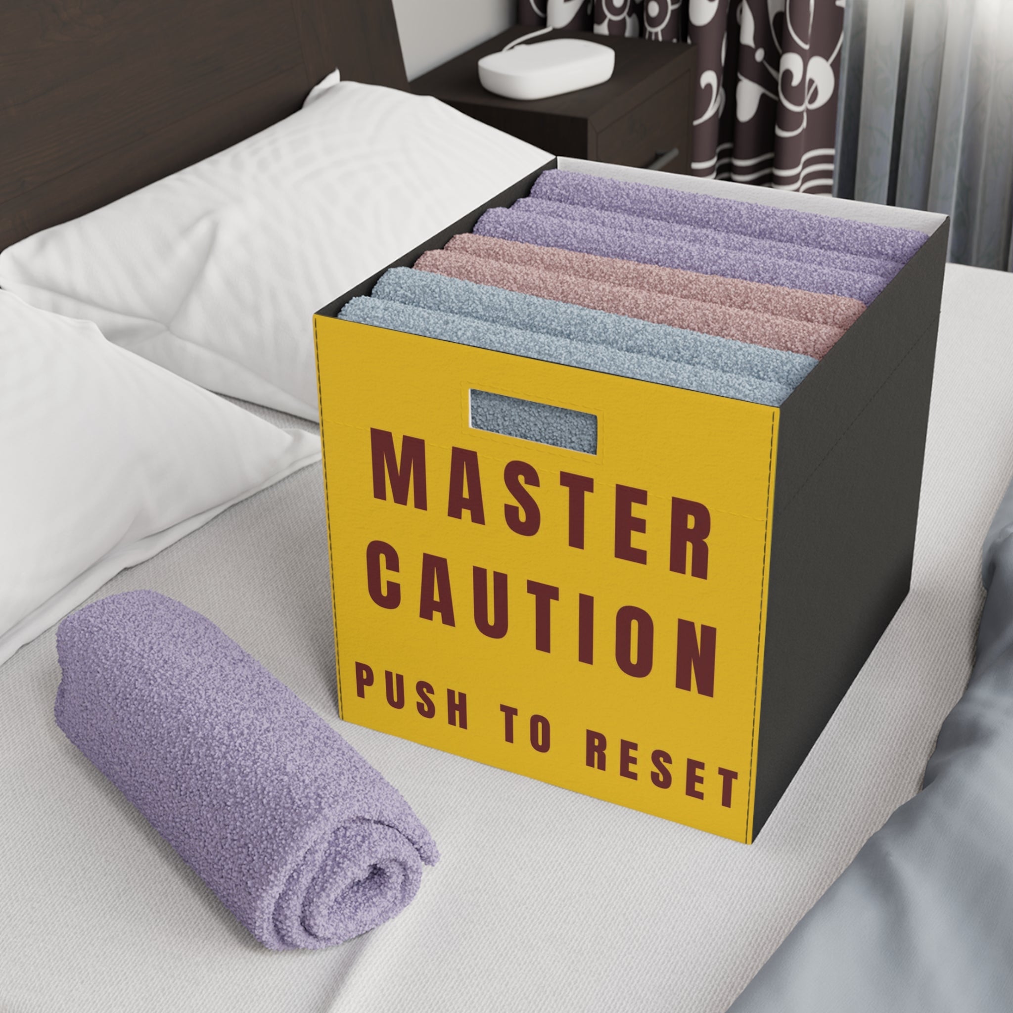 Master Caution - Push to Reset Felt Storage Box - I Love a Hangar