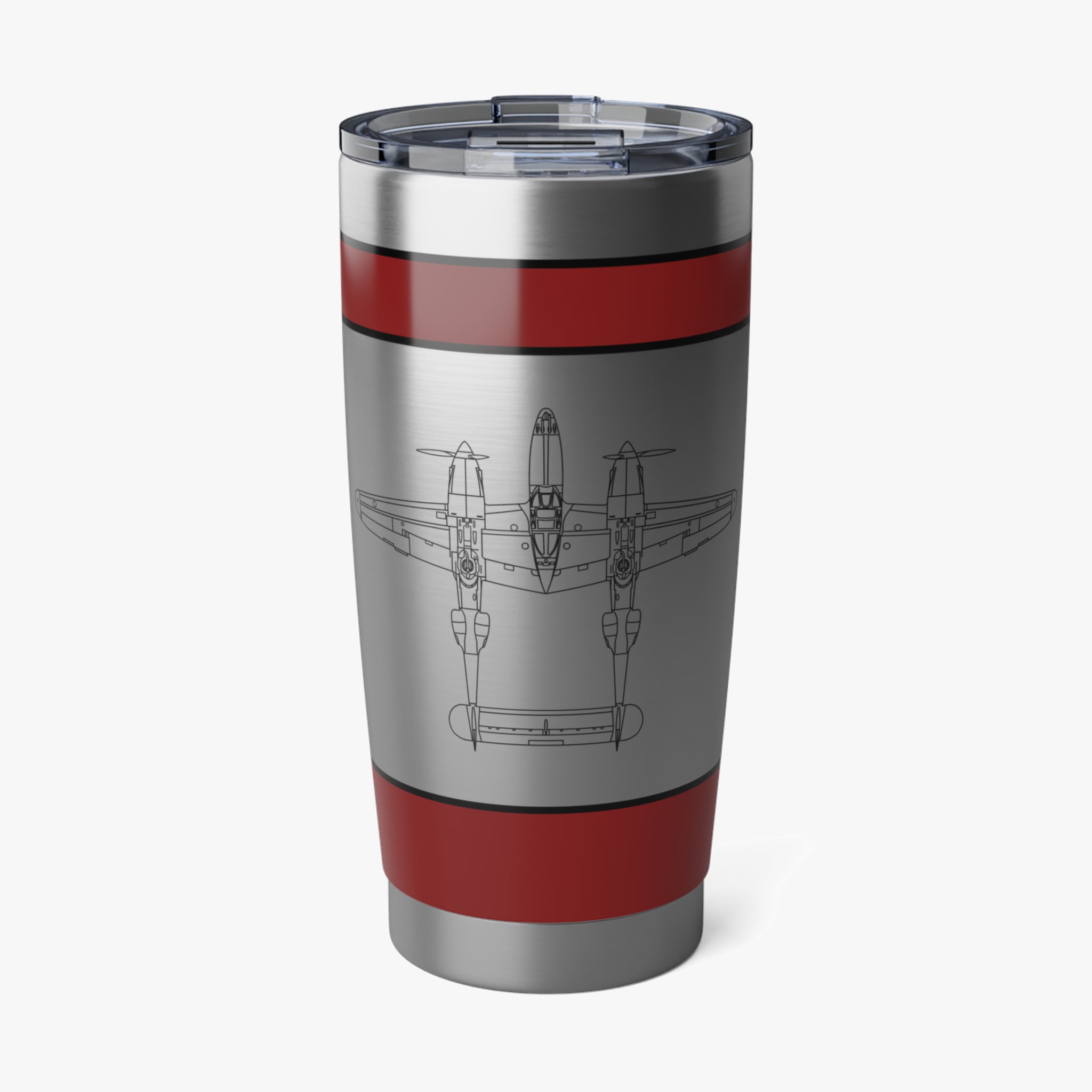 P-38 "Pudgy (V)" Inspired 20oz (590ml) Stainless Steel Tumbler - I Love a Hangar