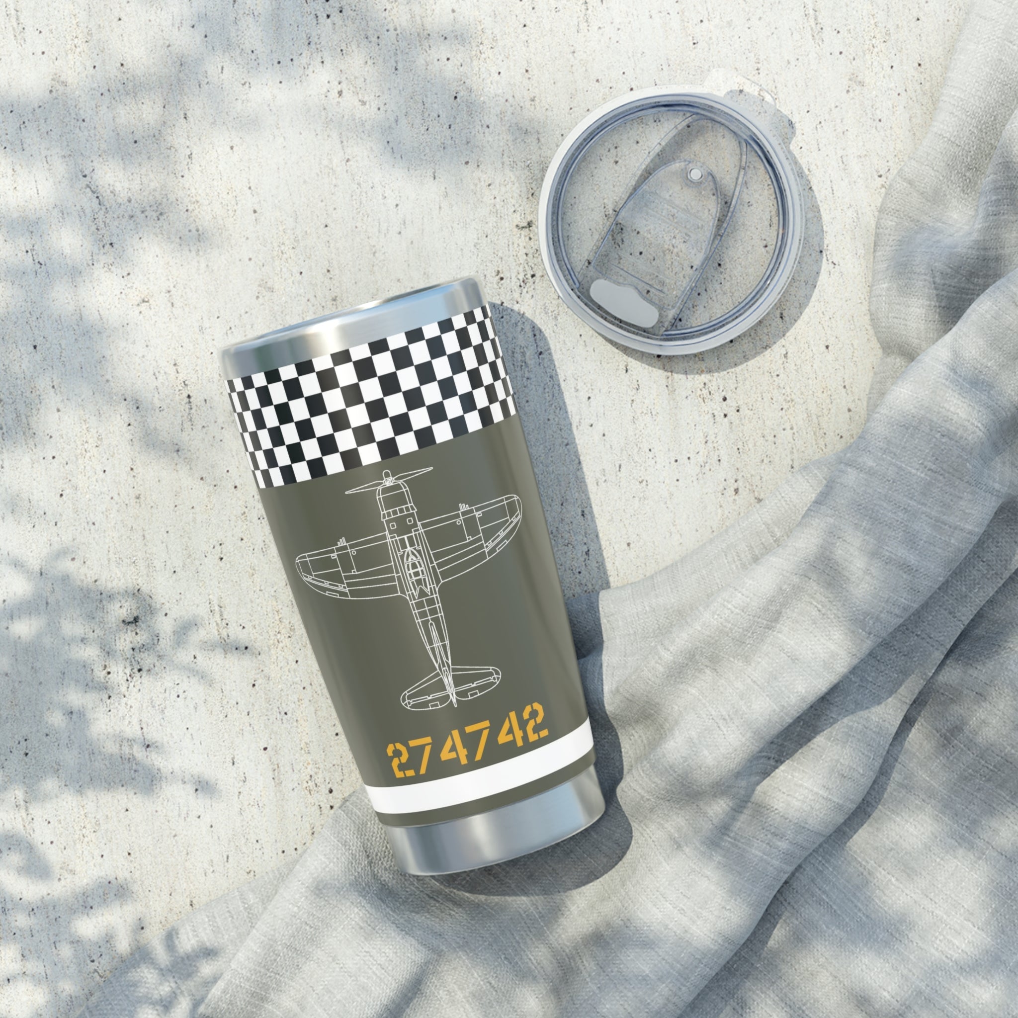 P-47 "War Eagle Snafu" Inspired 20oz (590ml) Stainless Steel Tumbler - I Love a Hangar