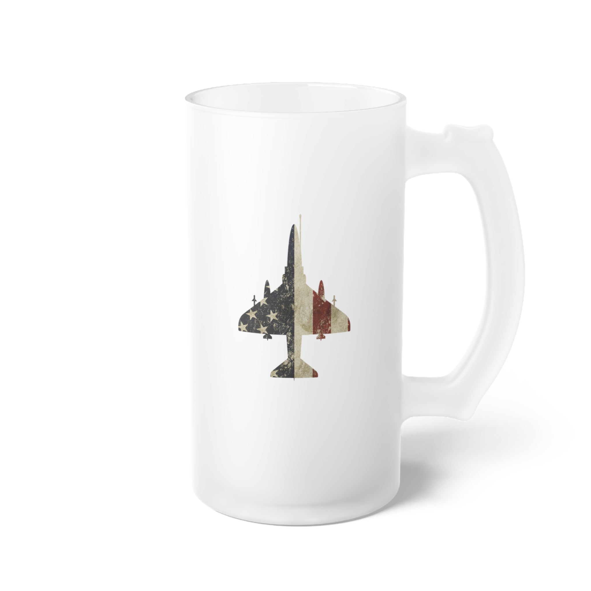 A-4 Skyhawk Frosted Glass 16oz (473ml) Beer Mug - I Love a Hangar