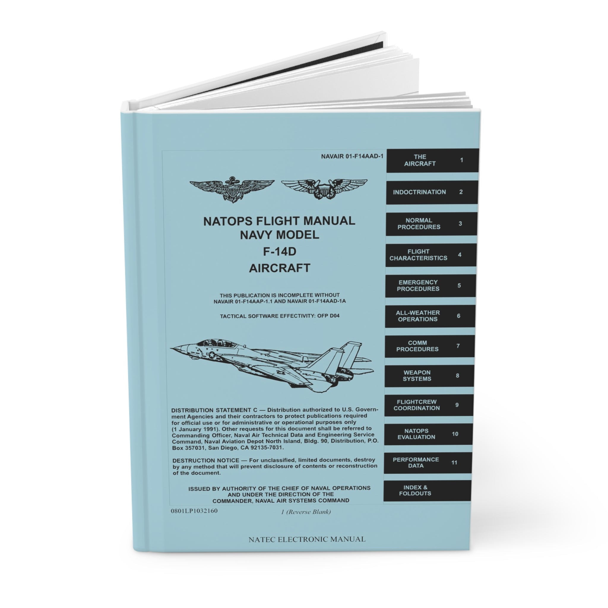 F-14D NATOPS Inspired Hardcover Journal - I Love a Hangar