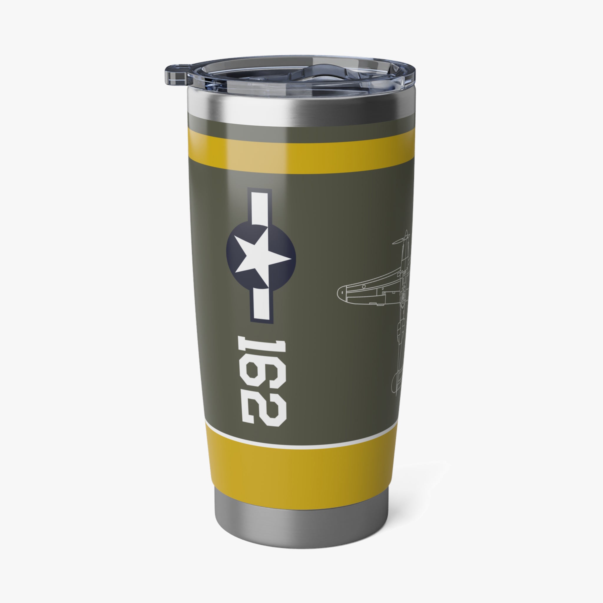P-38 "Skidoo" Inspired 20oz (590ml) Stainless Steel Tumbler - I Love a Hangar