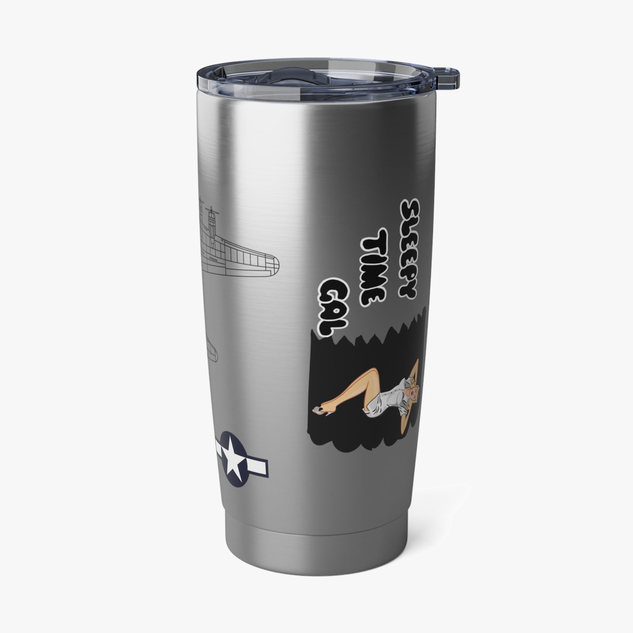 B-17 "Sleepy Time Gal" Inspired 20oz (590ml) Stainless Steel Tumbler - I Love a Hangar