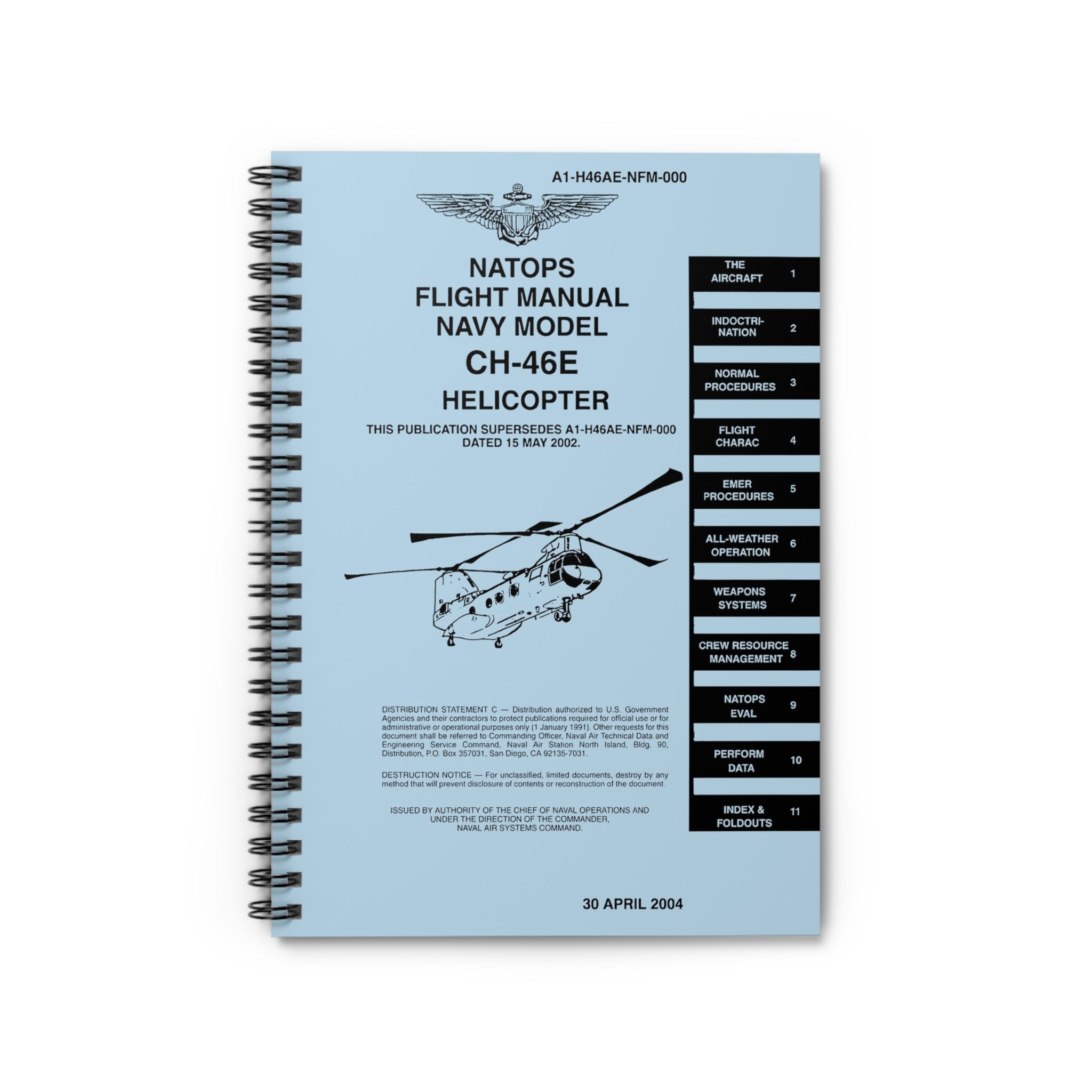 CH-46 Sea Knight NATOPS Inspired Spiral Notebook