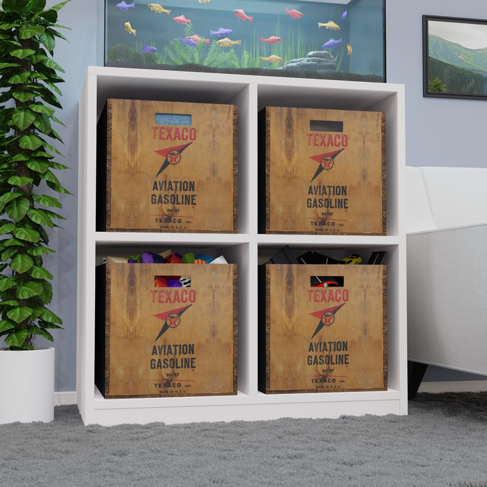 Vintage Style Aviation Gasoline Felt Storage Box - I Love a Hangar