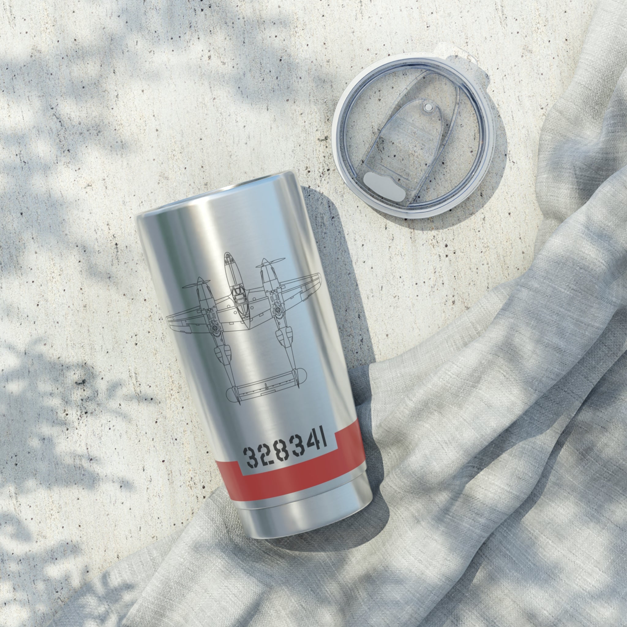 P-38 "SCAT III" Inspired 20oz (590ml) Stainless Steel Tumbler - I Love a Hangar