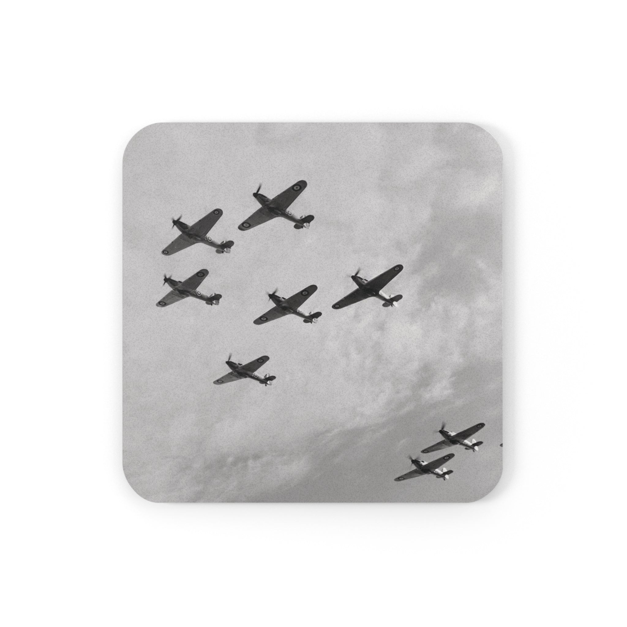 Hurricane Formation Cork Back Coaster - I Love a Hangar