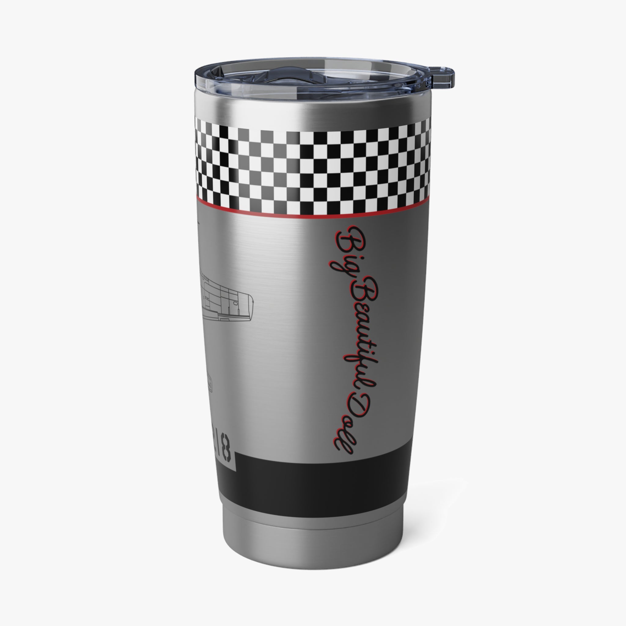 P-51 "Big Beautiful Doll" Inspired 20oz (590ml) Stainless Steel Tumbler - I Love a Hangar