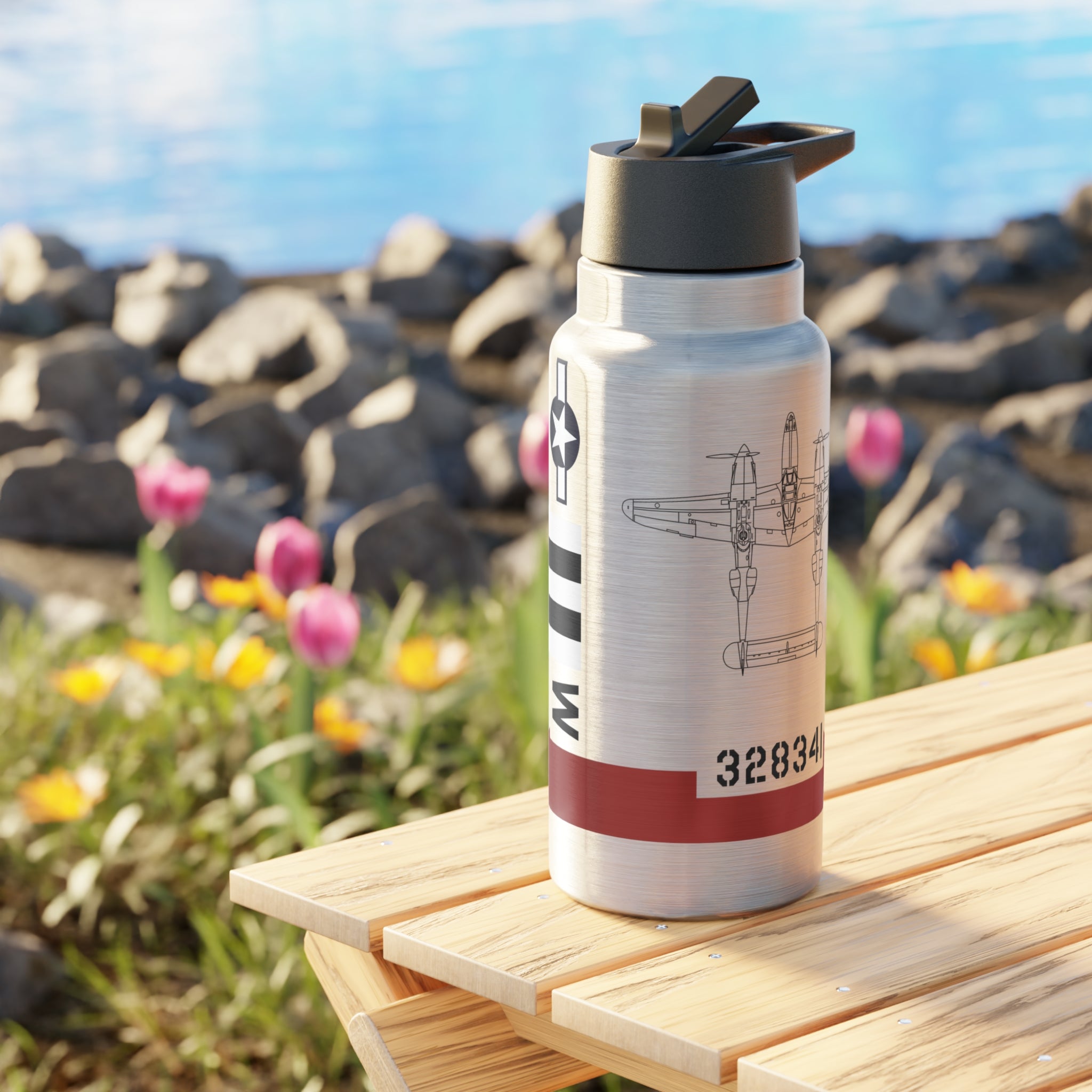 P-38 "SCAT III" Inspired Tumbler, 32oz (950ml) - I Love a Hangar