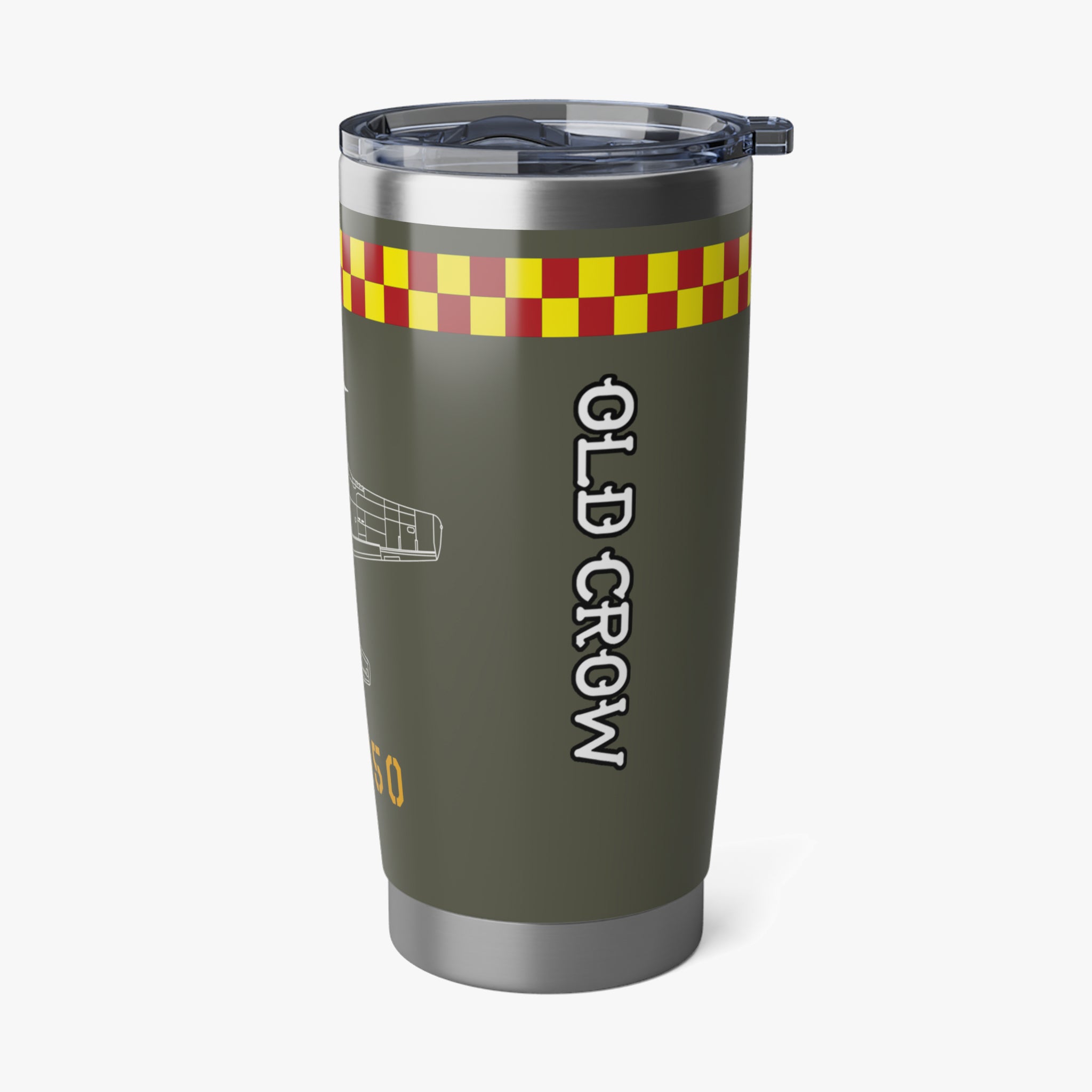 P-51 "Old Crow" (Olive Drab) Inspired 20oz (590ml) Stainless Steel Tumbler - I Love a Hangar