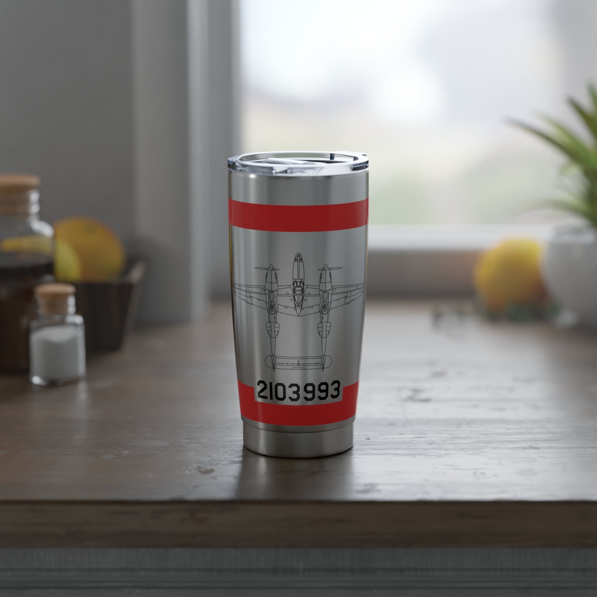 P-38 "Marge" Inspired 20oz (590ml) Stainless Steel Tumbler - I Love a Hangar