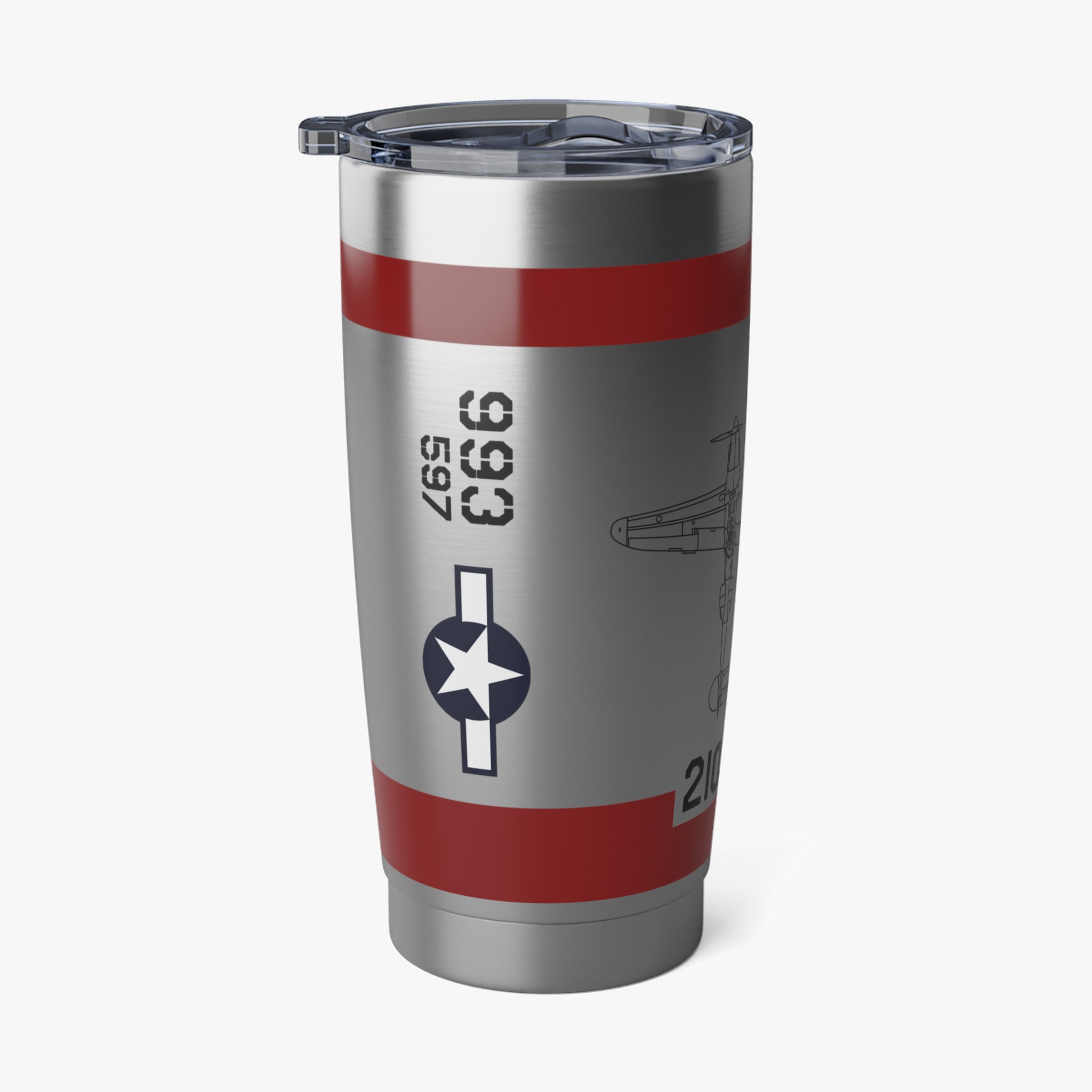 P-38 "Marge" Inspired 20oz (590ml) Stainless Steel Tumbler - I Love a Hangar
