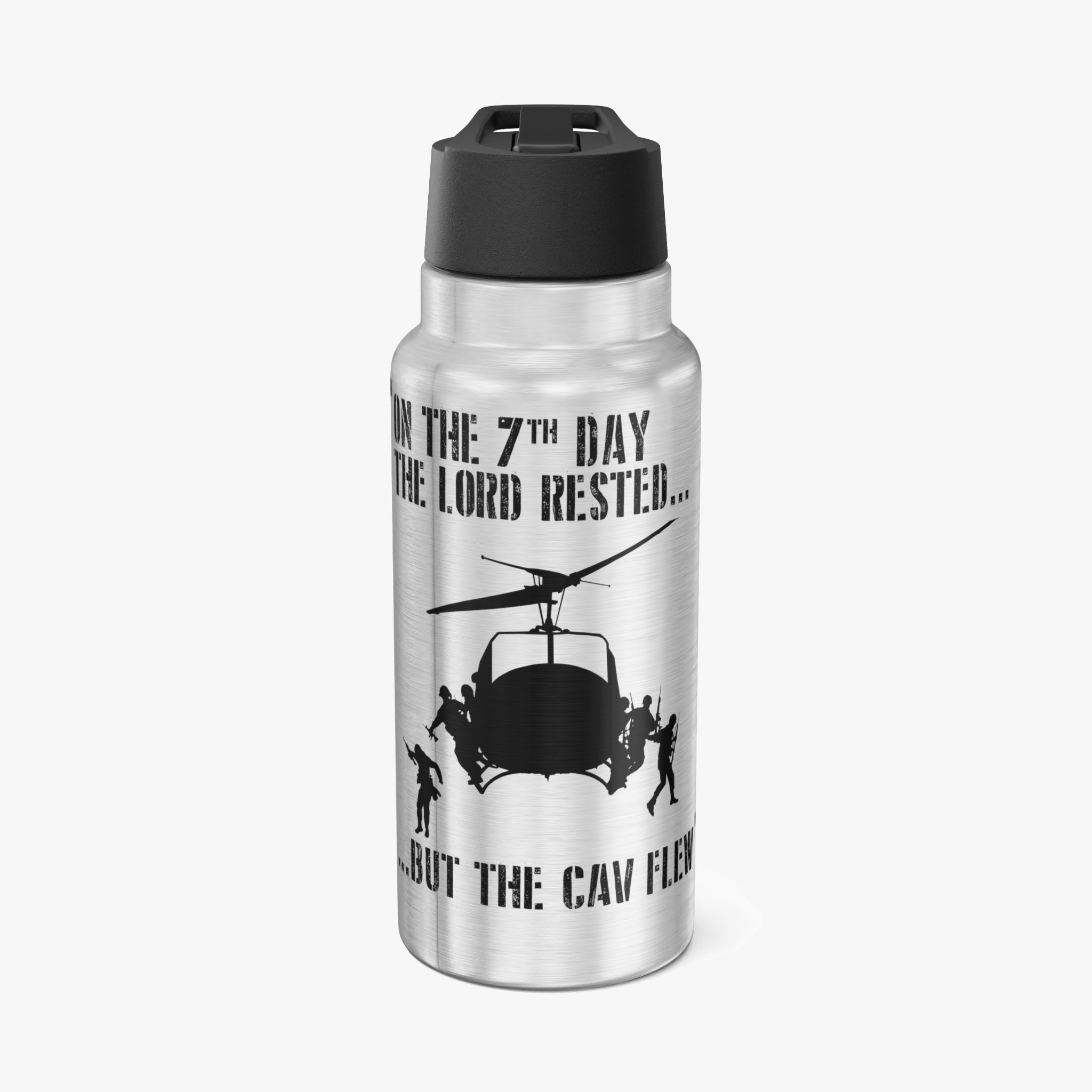 "On the 7th Day the Lord rested, but the Cav Flew" Tumbler, 32oz (950ml)