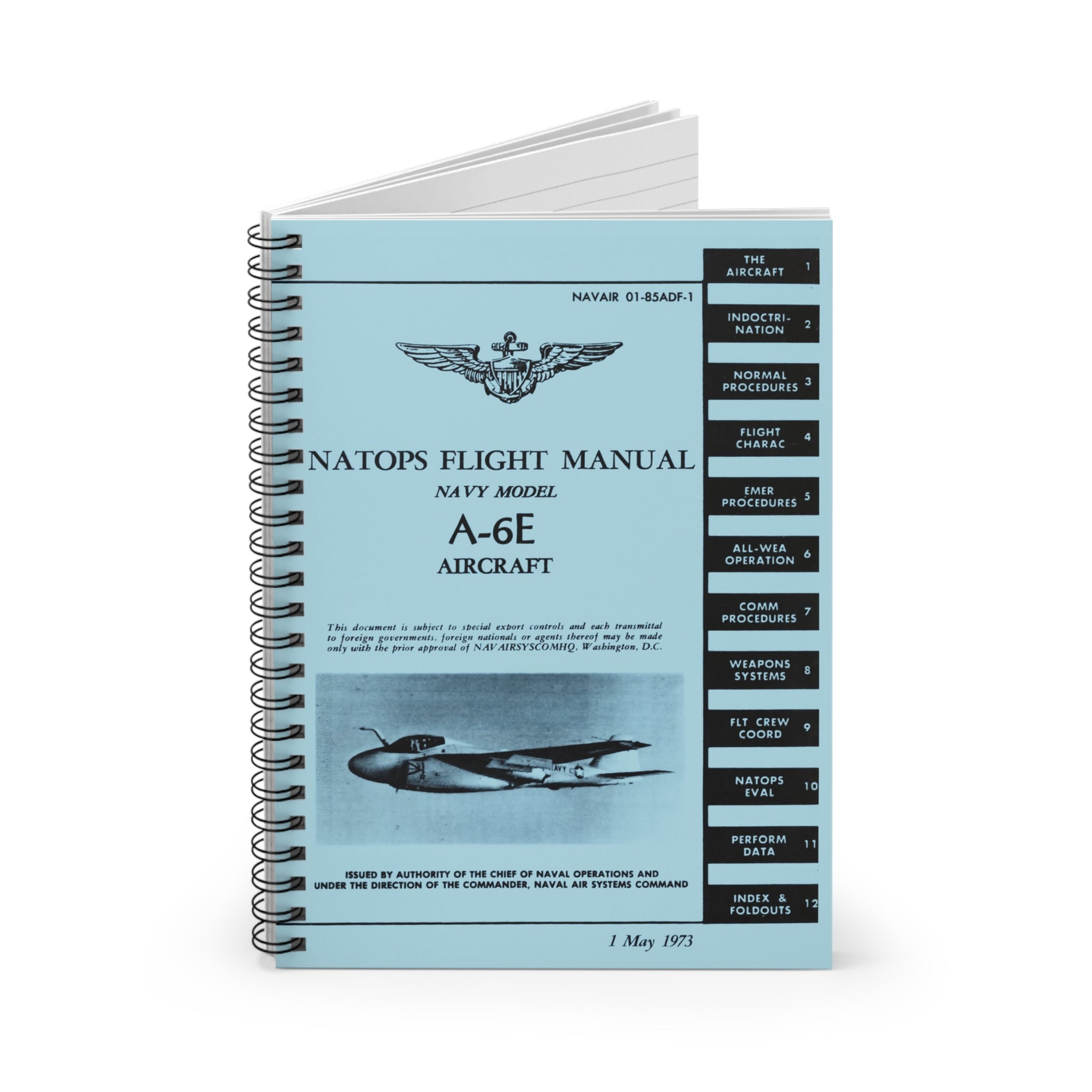 A-6 Intruder NATOPS Inspired Spiral Notebook