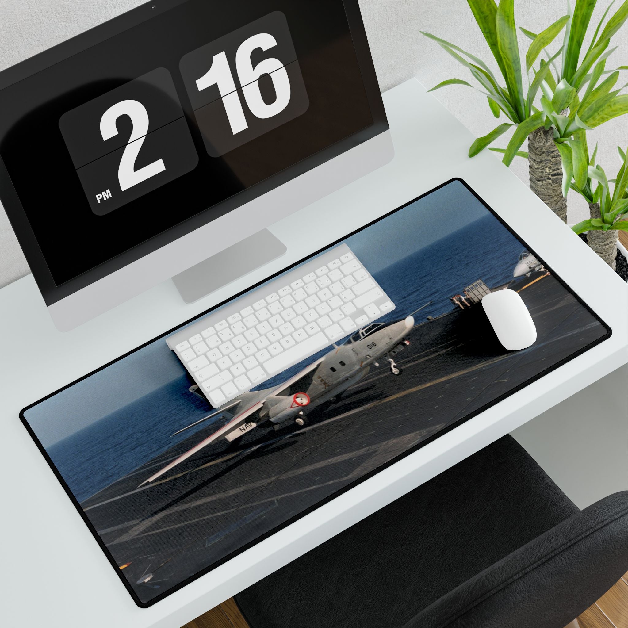 A-3 Skywarrior Landing Aboard the USS Kitty Hawk Desk Mat - I Love a Hangar