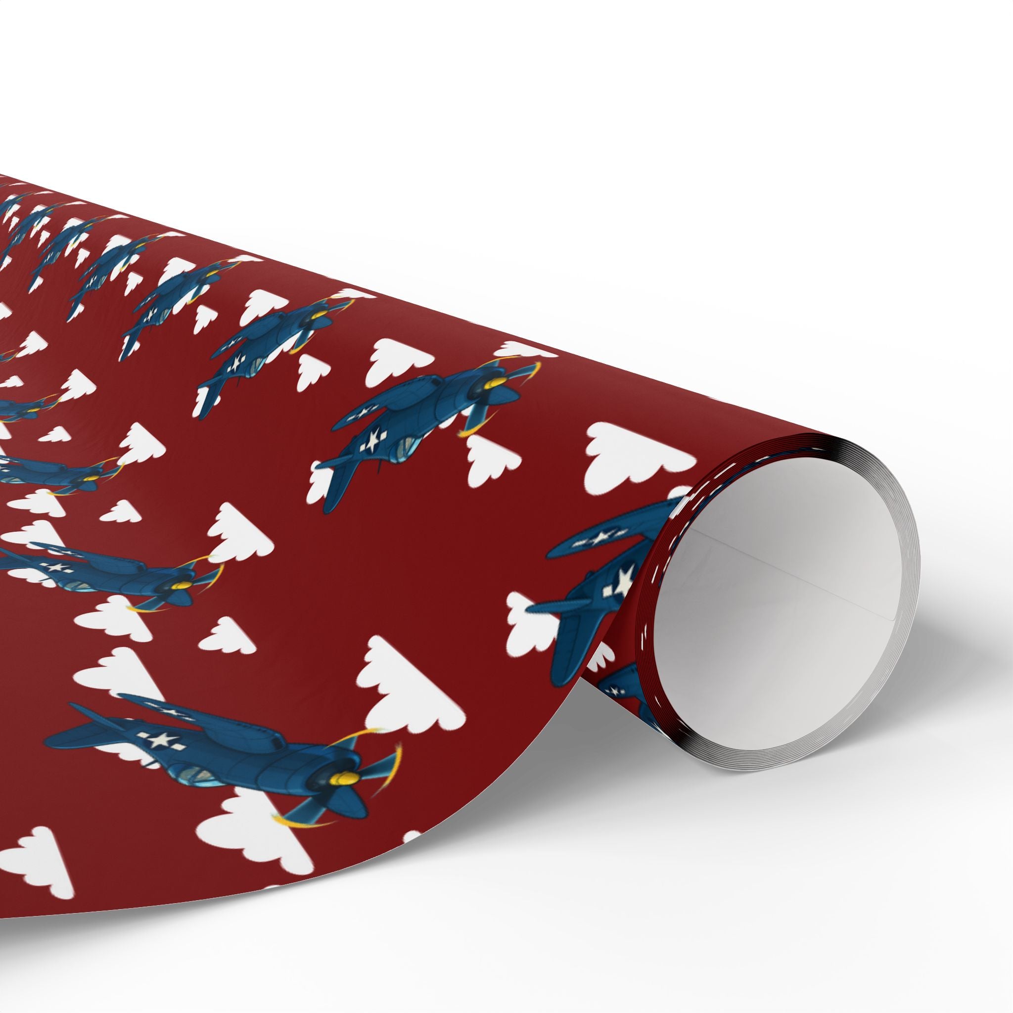 F4U Corsair Wrapping Paper - Maroon - I Love a Hangar