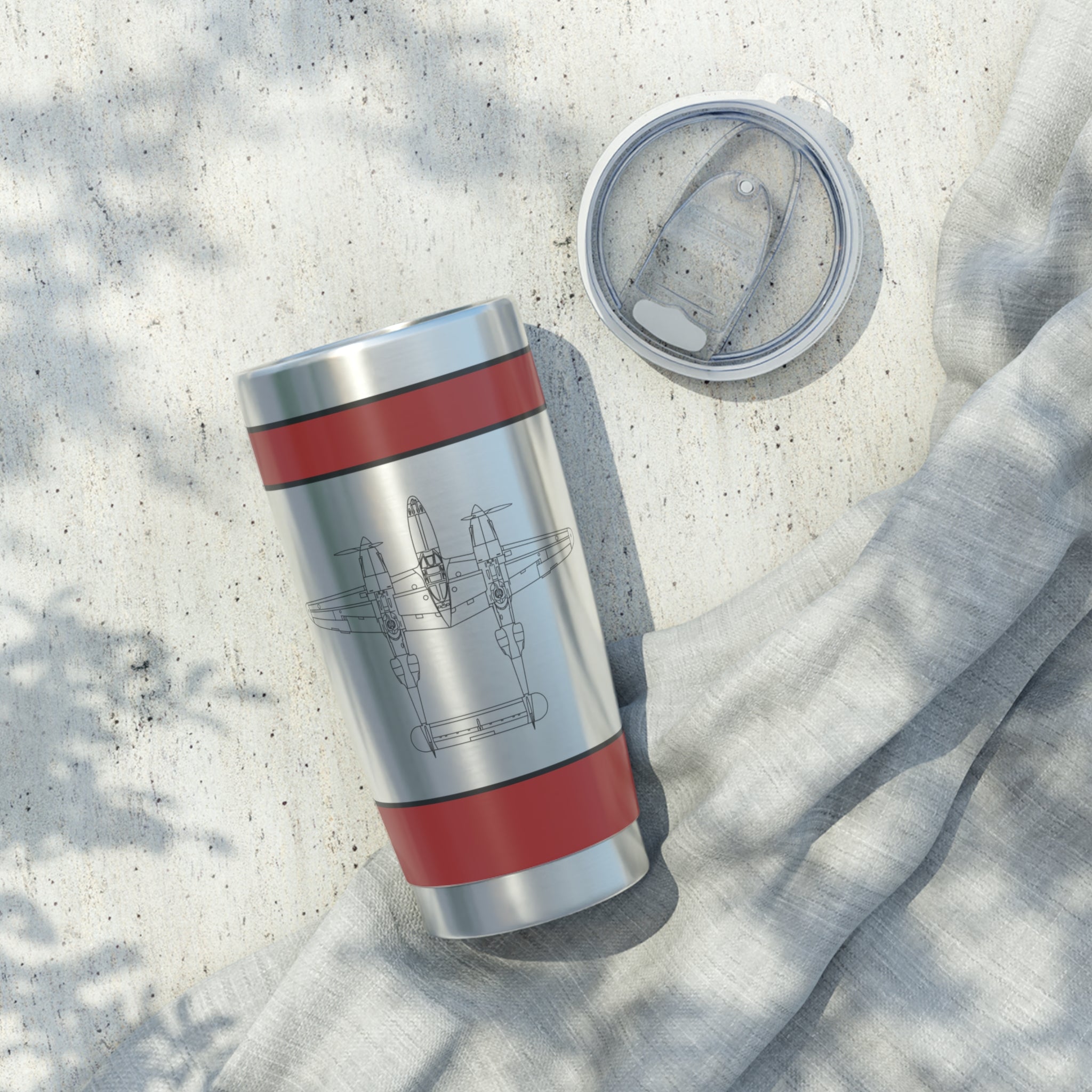 P-38 "Pudgy (V)" Inspired 20oz (590ml) Stainless Steel Tumbler - I Love a Hangar