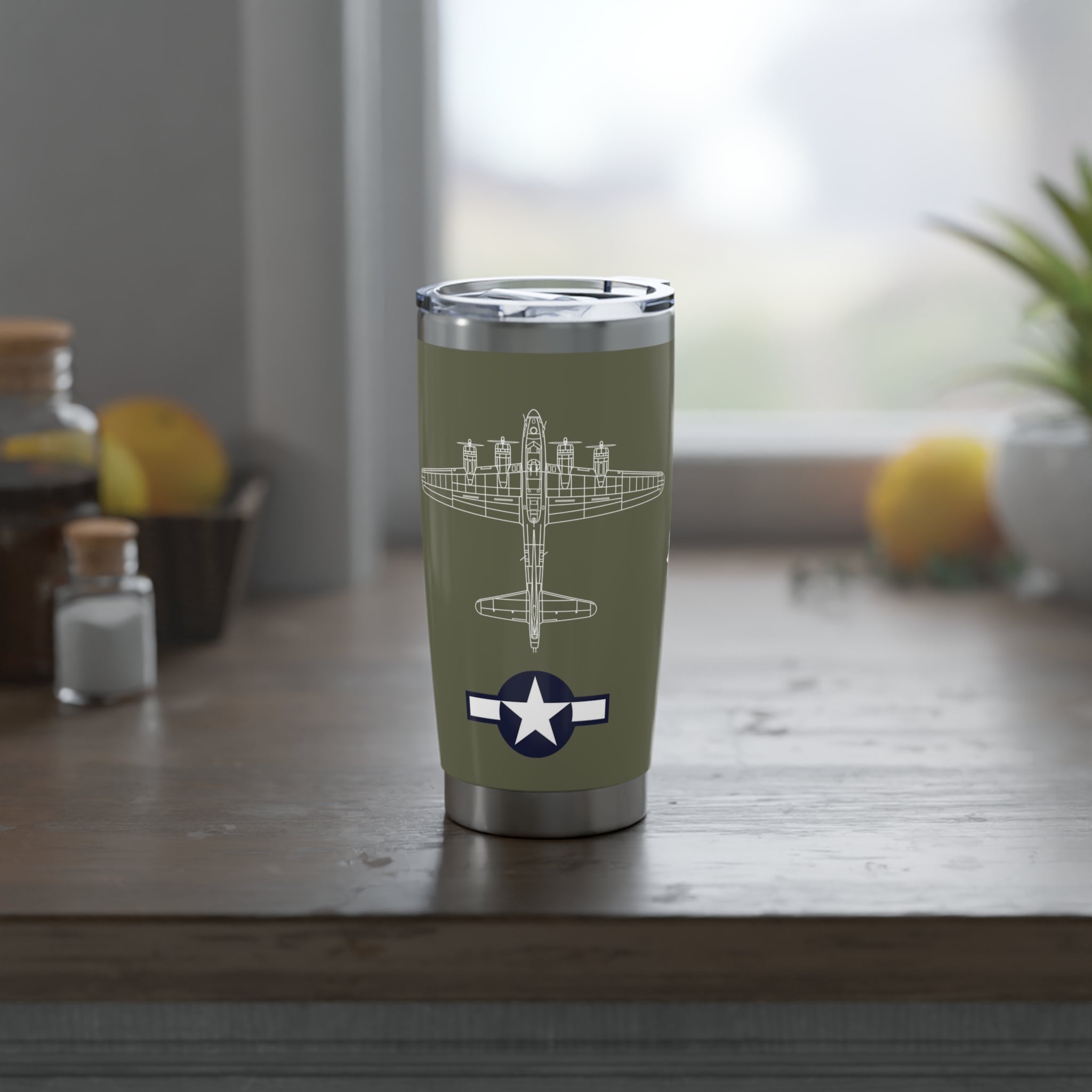 B-17 "Spirit of '44" Inspired 20oz (590ml) Stainless Steel Tumbler - I Love a Hangar