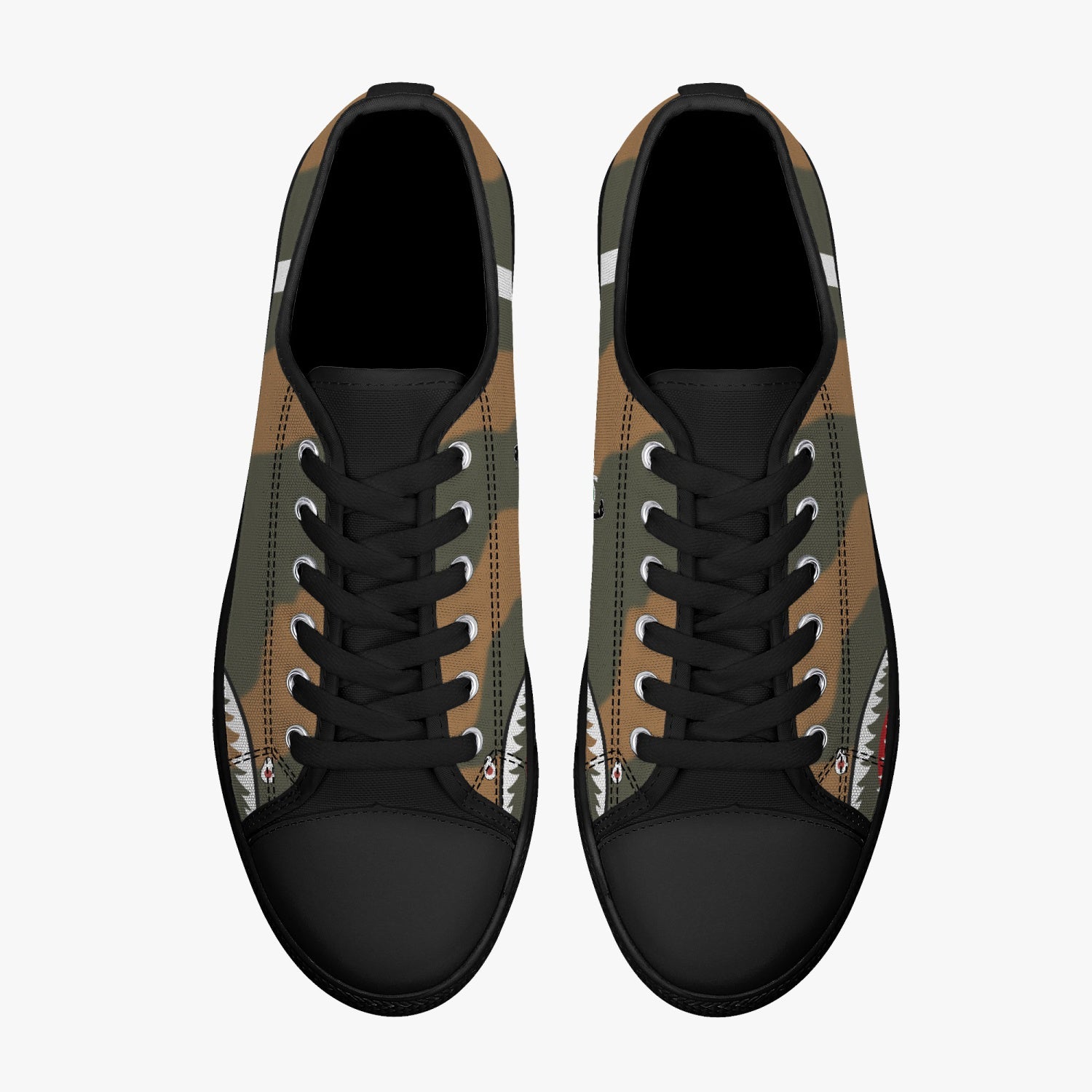 P-40 "White #21" of Pappy Boyington Low Top Canvas Shoes - I Love a Hangar