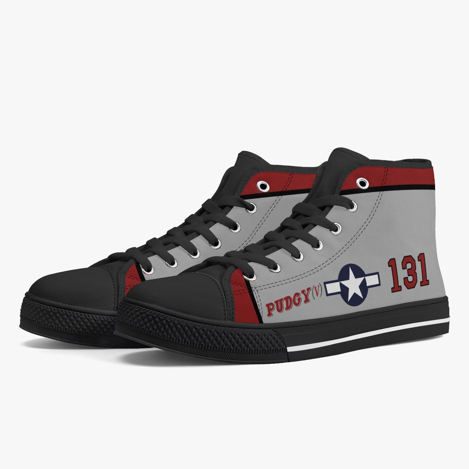 P-38 "Pudgy V" High Top Canvas Shoes - I Love a Hangar