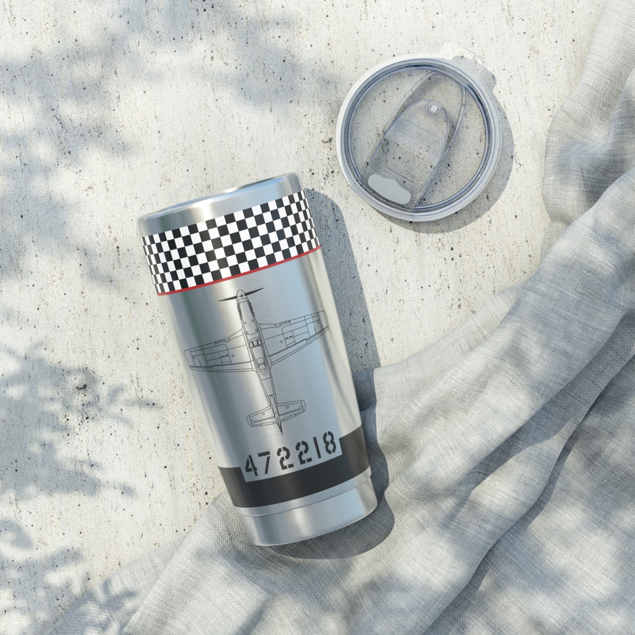 P-51 "Big Beautiful Doll" Inspired 20oz (590ml) Stainless Steel Tumbler - I Love a Hangar