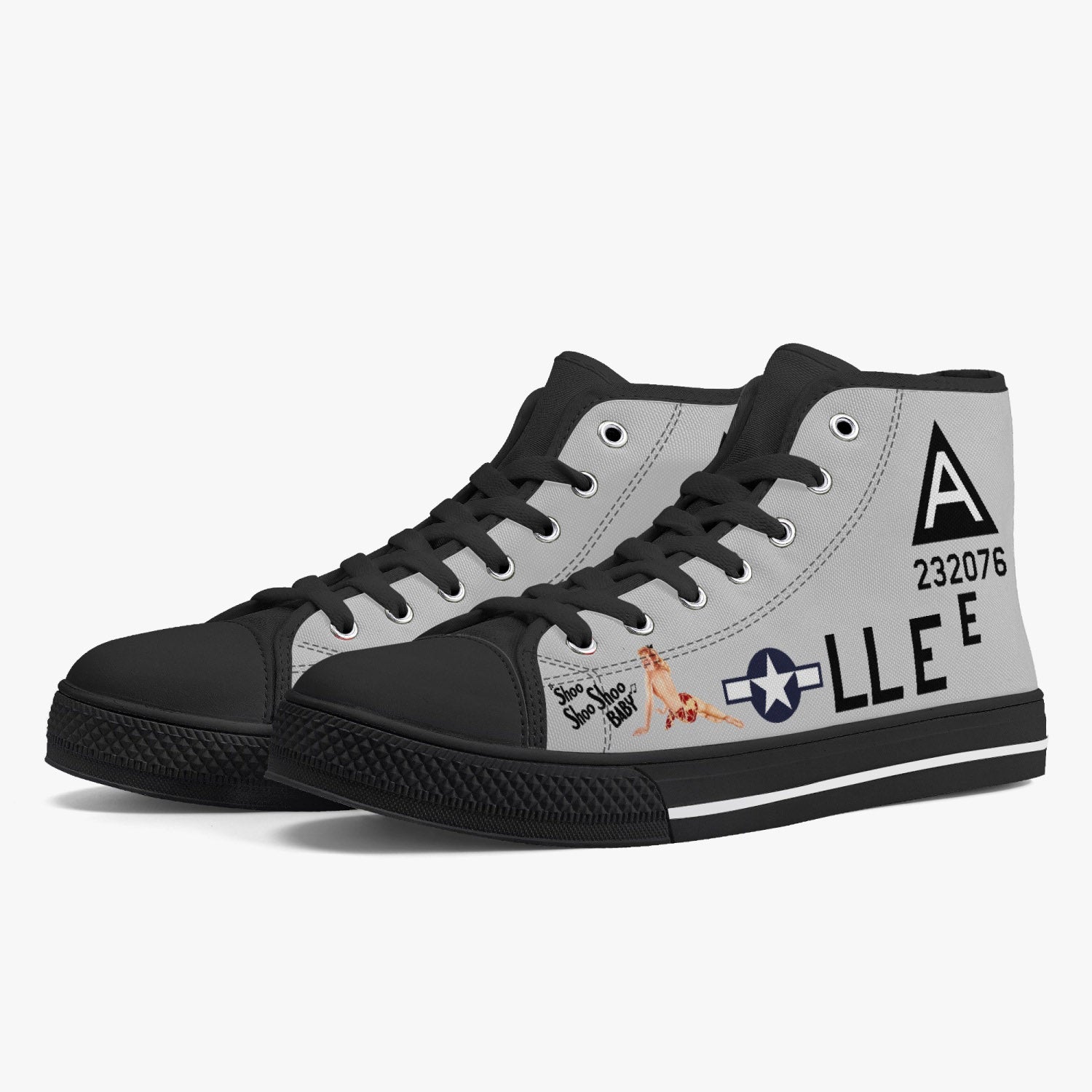B-17 "Shoo Shoo Shoo Baby" High Top Canvas Shoes - I Love a Hangar