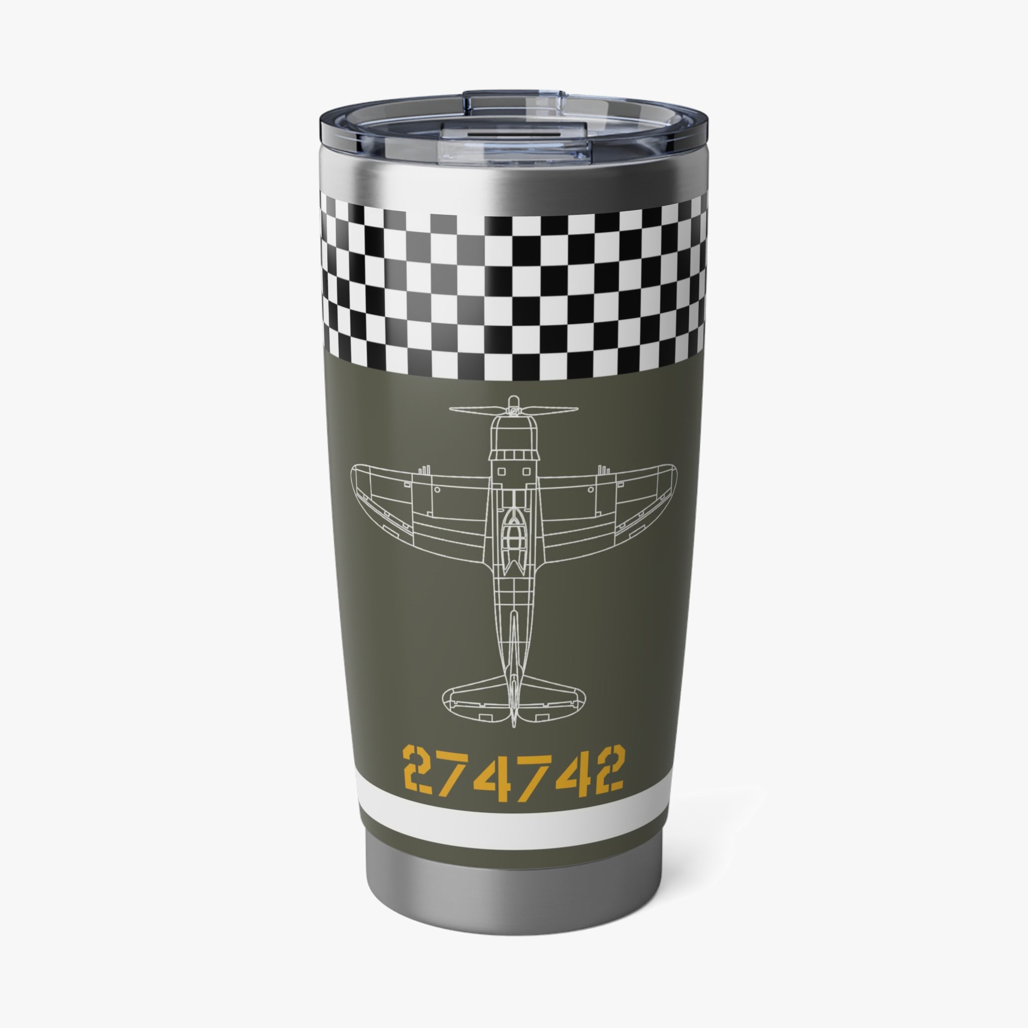 P-47 "War Eagle Snafu" Inspired 20oz (590ml) Stainless Steel Tumbler - I Love a Hangar