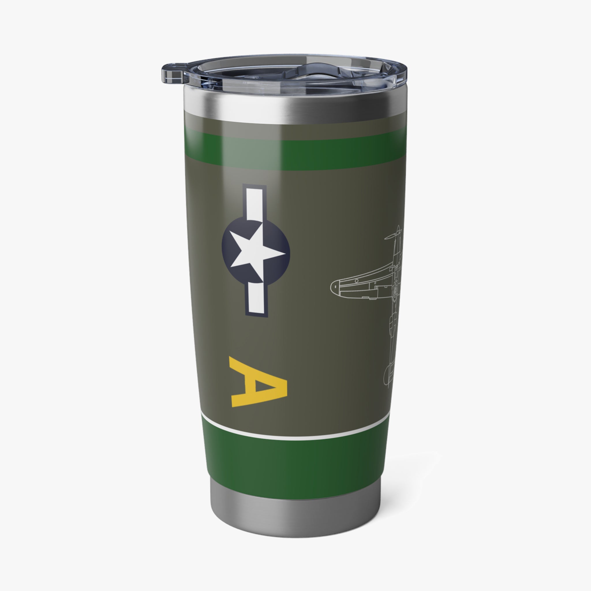 P-38 "Porky II" Inspired 20oz (590ml) Stainless Steel Tumbler - I Love a Hangar