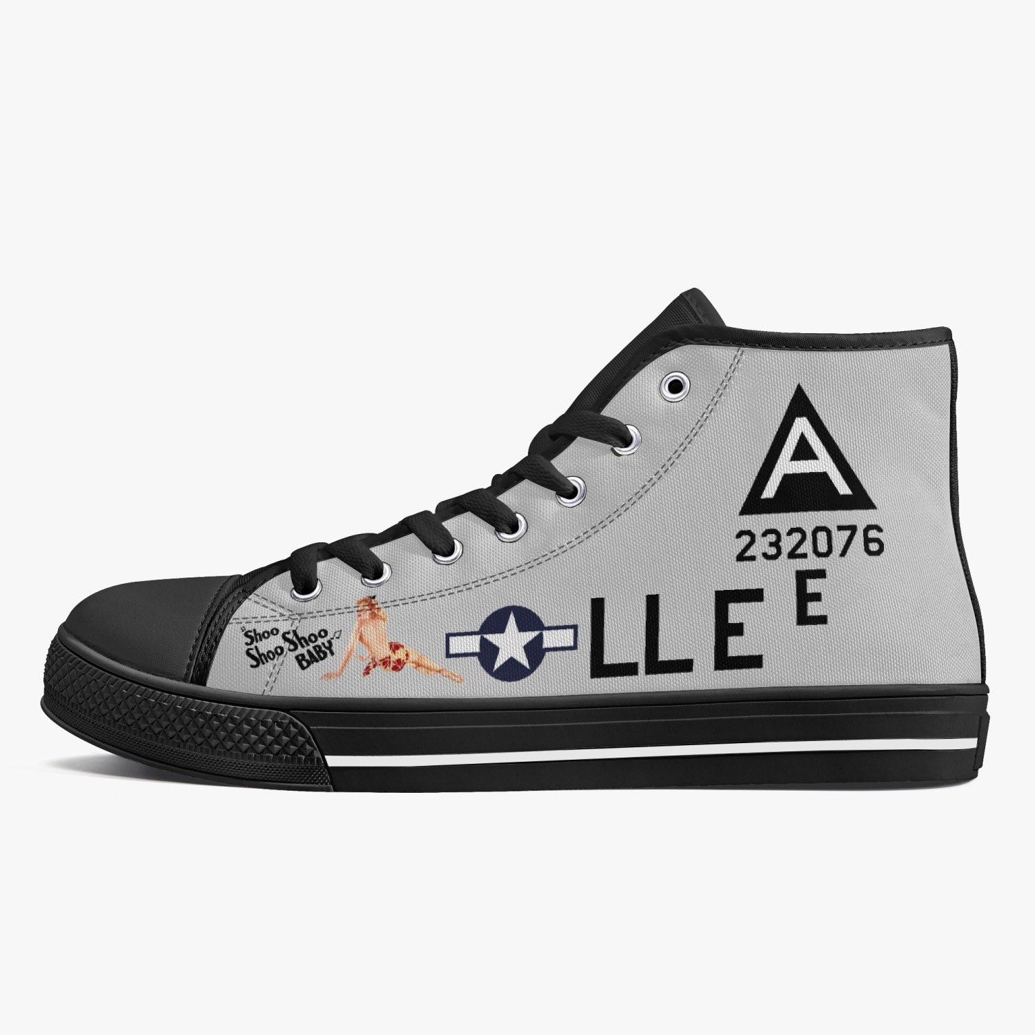 B-17 "Shoo Shoo Shoo Baby" High Top Canvas Shoes - I Love a Hangar