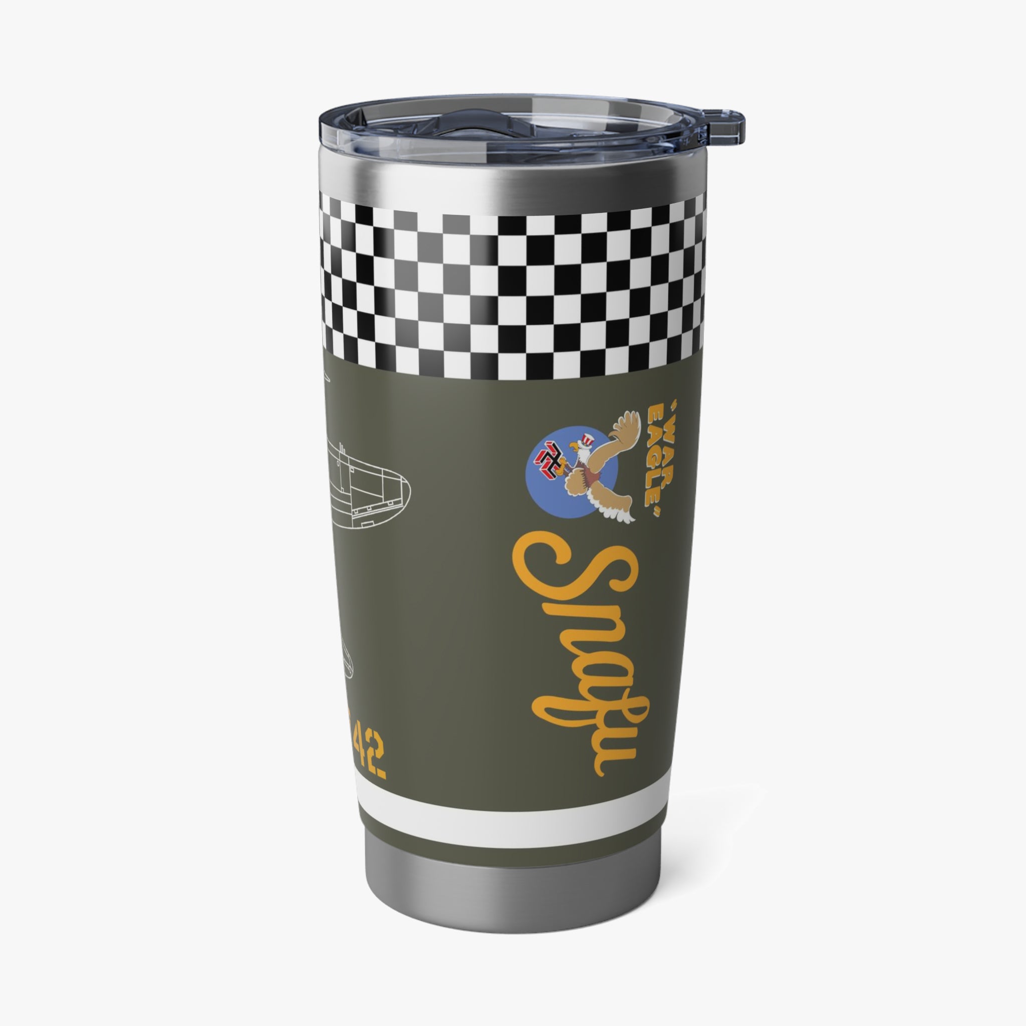 P-47 "War Eagle Snafu" Inspired 20oz (590ml) Stainless Steel Tumbler - I Love a Hangar