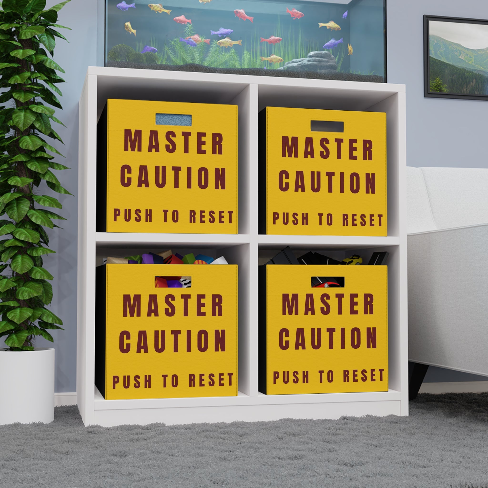Master Caution - Push to Reset Felt Storage Box - I Love a Hangar
