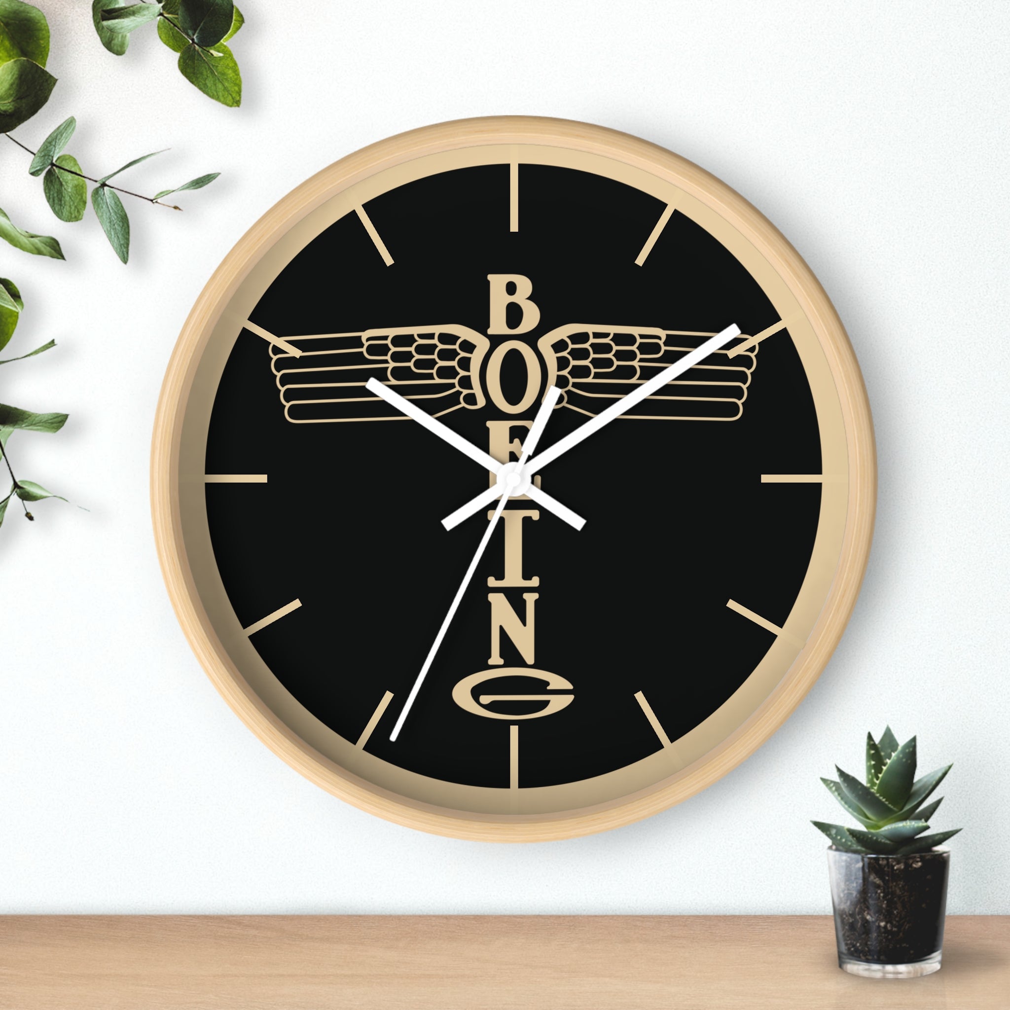 Vintage Style Boeing Yoke Cap Wall Clock - I Love a Hangar